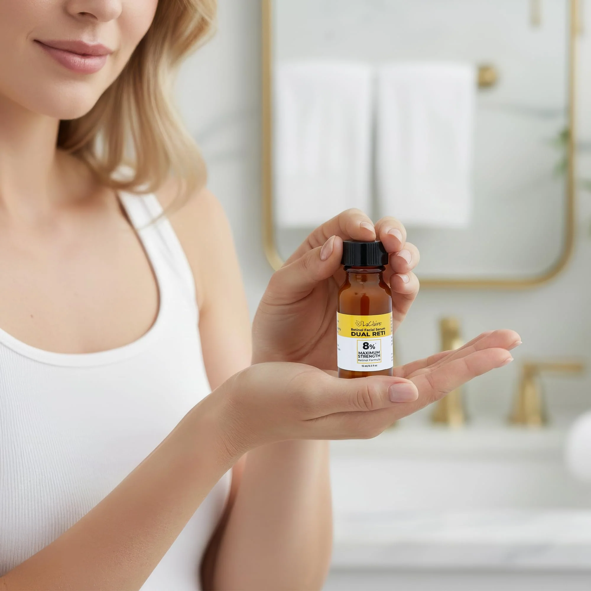 LaClaire 8% Retinol Complex Face Serum - Anti-Ageing, Brightening Neck & Face Serum Helps Firm, Smooth & Nourishes Skin with Lactic Acid, Vitamin A & Retinyl Palmitate - Anti Wrinkle Serums by - Image 2
