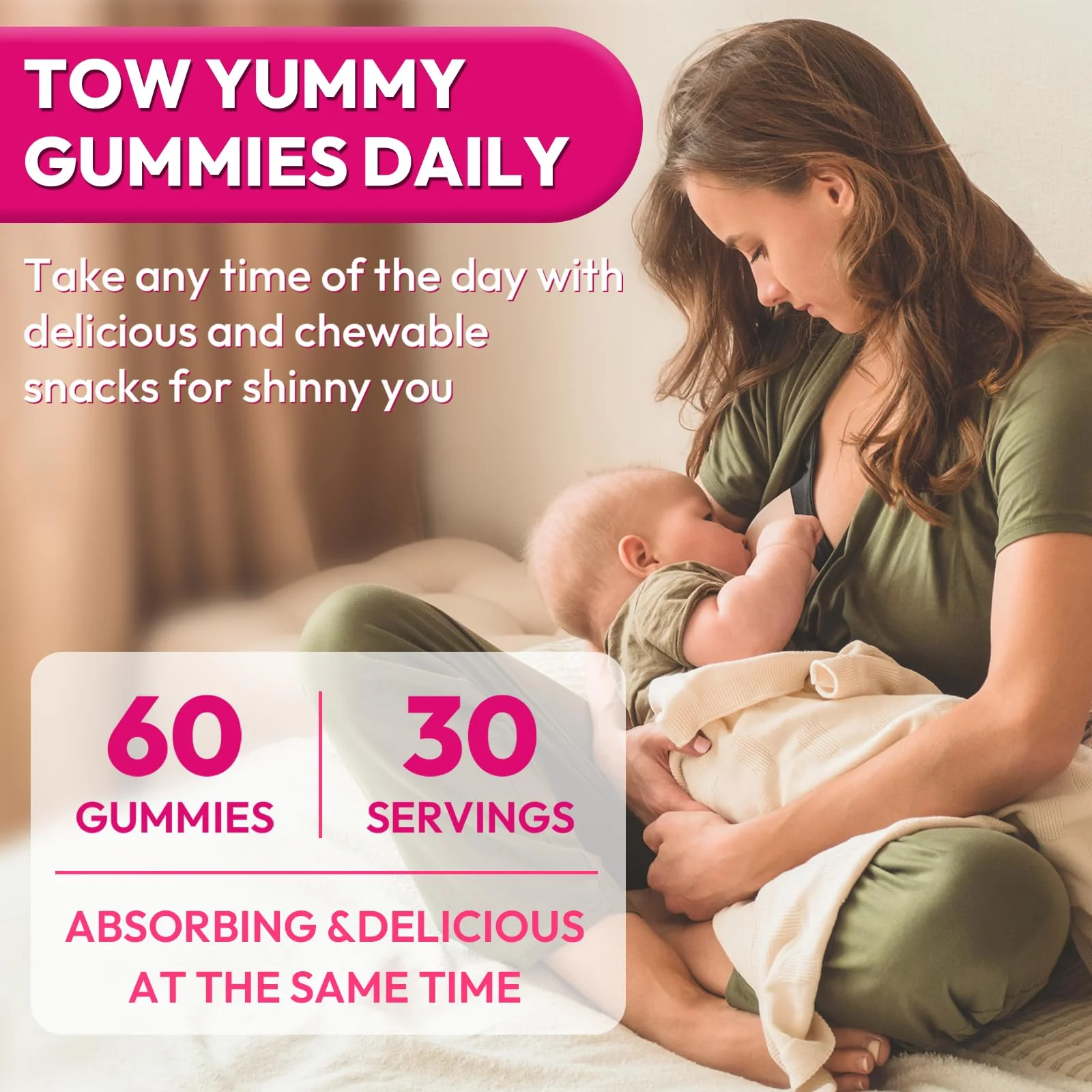 Lactation Supplement, Postpartum Lactation Support Gummies for Breastfeeding, with Milk Thistle and Postnatal Vitamins As Breast Milk Supply Booster, Recovery, Hair Growth, 60 Count Sugar Free & Vegan - Image 3