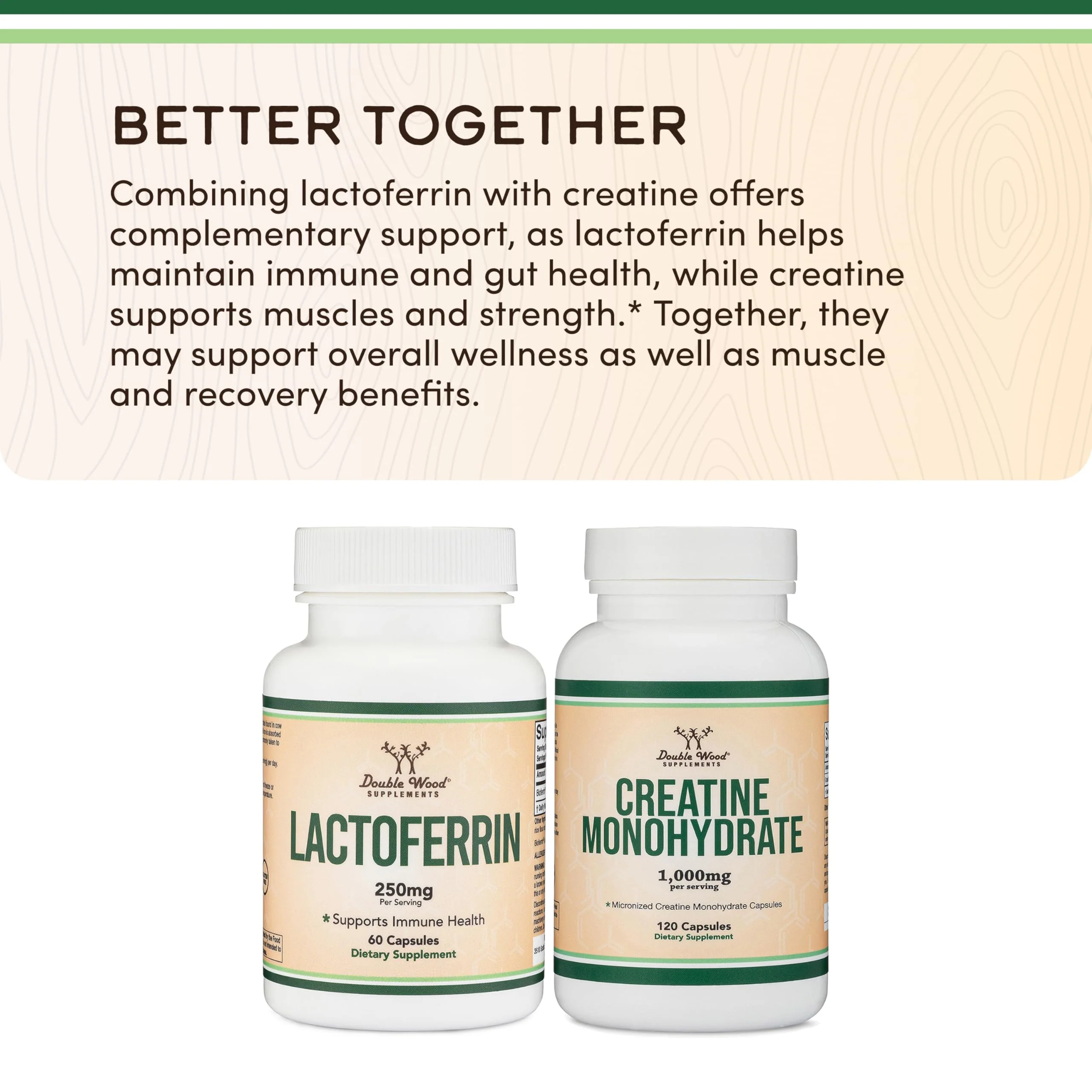 Lactoferrin 250mg per Serving (60 Capsules) Patented Bioferrin Lactoferrin - Superior Iron Supplement for Iron Deficiency and Immune Support by Double Wood Supplements - Image 4