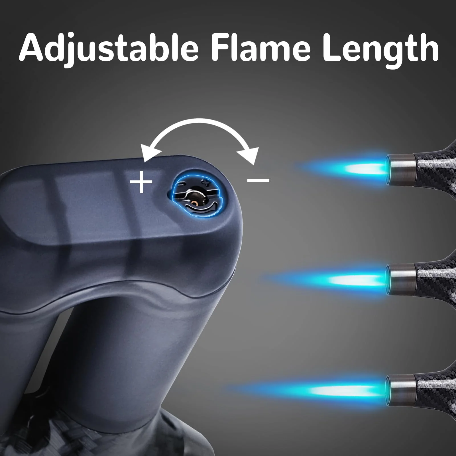 Laffizz 2 Pack Torch Lighter Single Jet Flame Refillable Butane Lighters Windproof Gas Torch Lighters Adjustable Jet Cool Lighter for Camping Candle BBQ Grill(Fuel Not Included) - Image 3