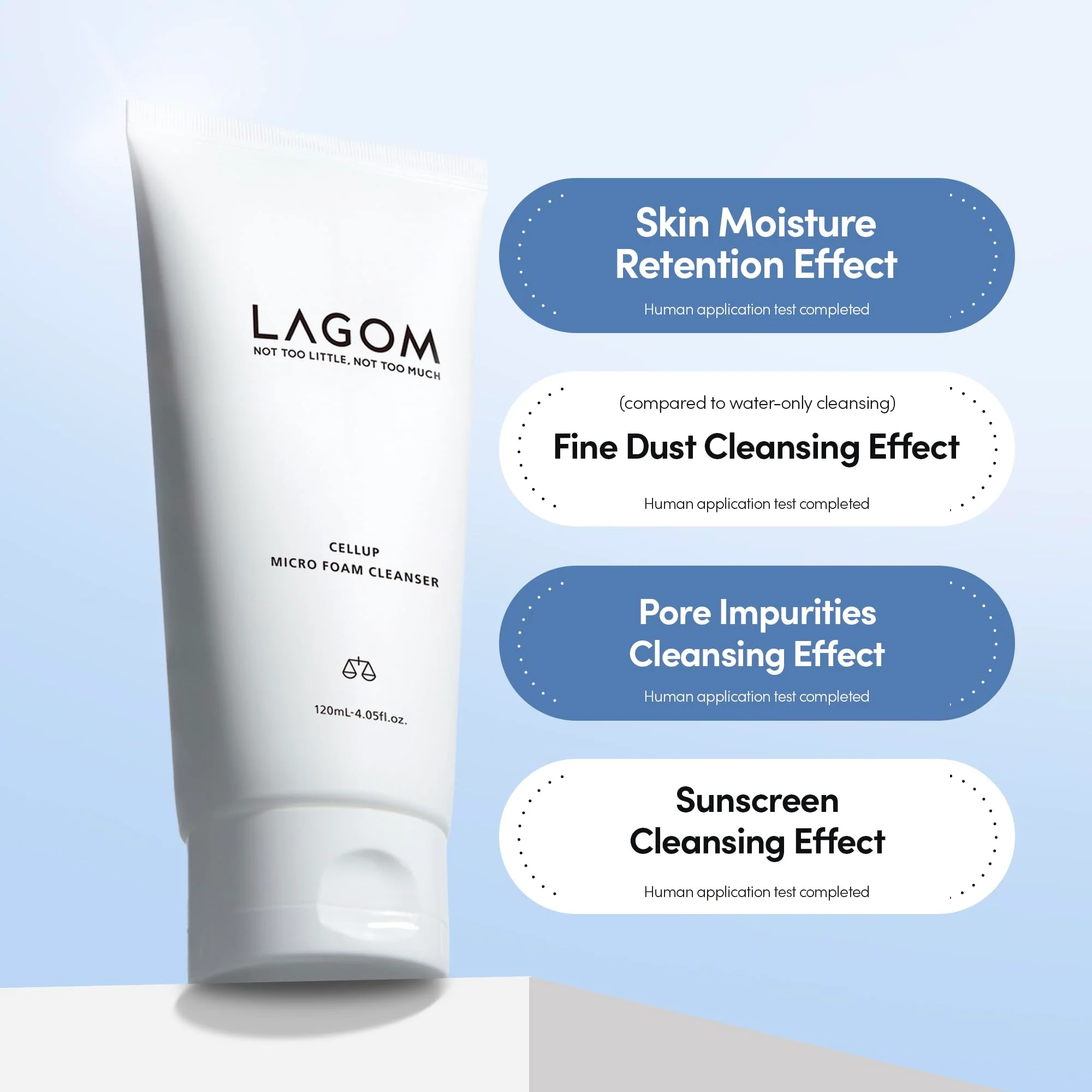 LAGOM Cellup Micro Foam Cleanser, Hydrating Deep Cleansing Face Wash, Korean Makeup Remover, Dense Soft Micro Bubbles, Ultra Fine Dust Removal 4.05 Fl Oz - Image 6