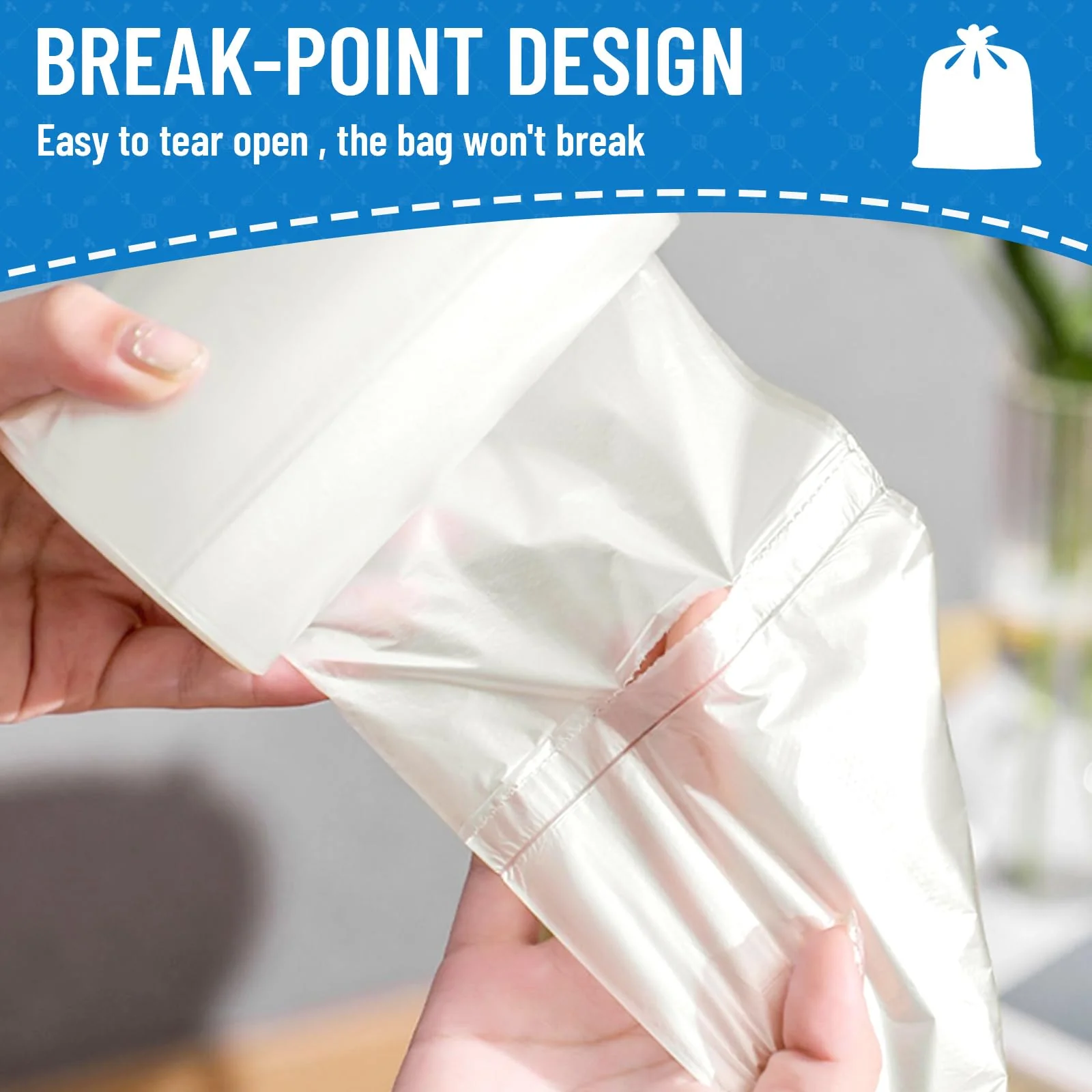 LainNeala Small Trash Bags 4 Gallon, 100 Count Small Garbage Bag Bathroom White Mini Trash Bag Trash Can Liners Unscented Small Garbage Bags for Bathroom Can - Image 3