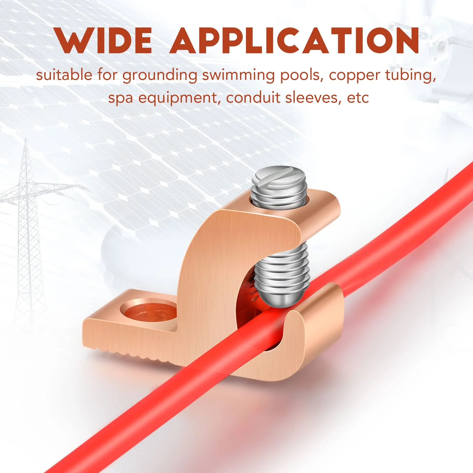 Landhoow 10 Pack Lay in Connector Pool Bonding Lug Copper Conductor Lay in Connector Copper Lay in Lugs AWG for Grounding Swimming Pool and Conduits, 4-14 Wire Range - Image 3