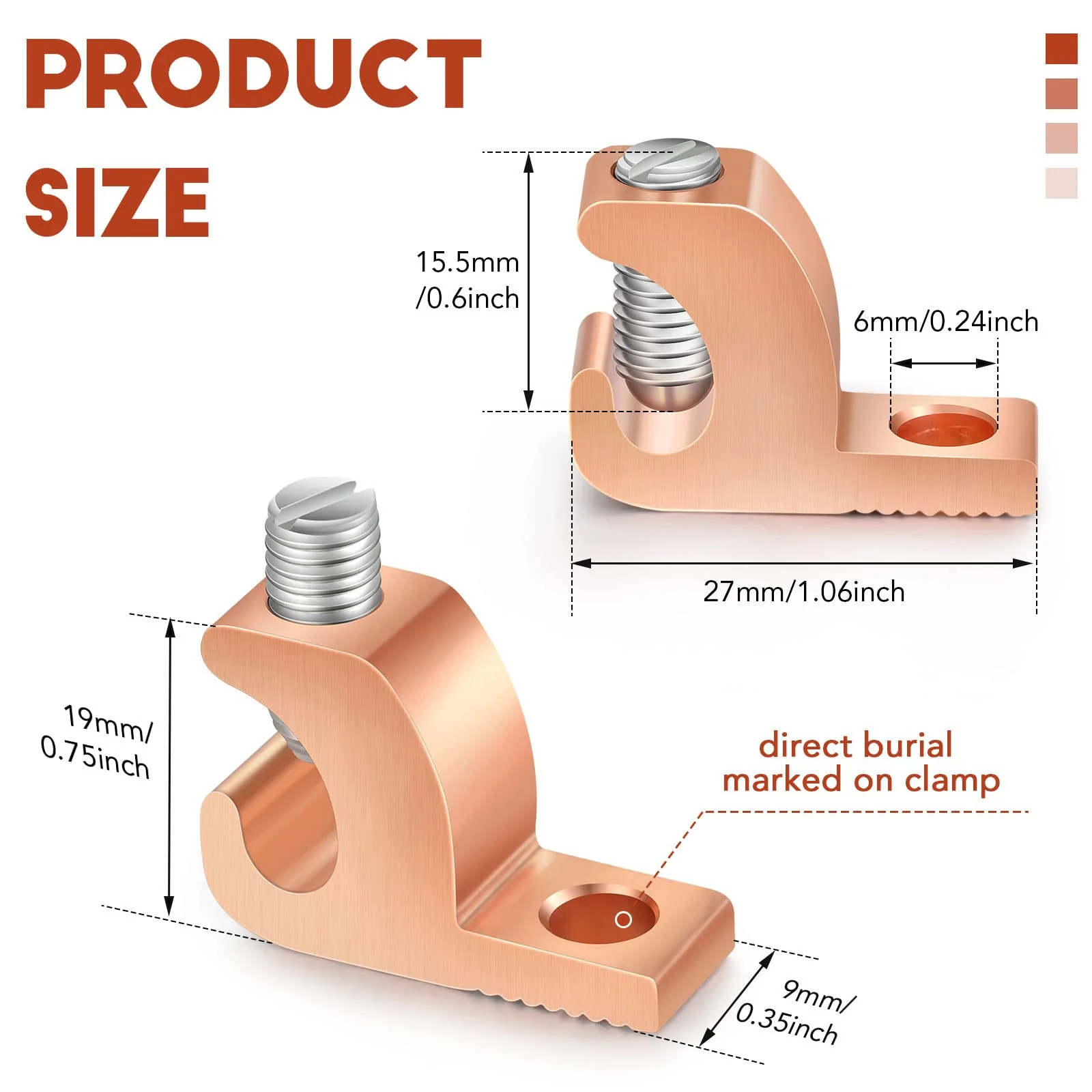 Landhoow 10 Pack Lay in Connector Pool Bonding Lug Copper Conductor Lay in Connector Copper Lay in Lugs AWG for Grounding Swimming Pool and Conduits, 4-14 Wire Range - Image 6