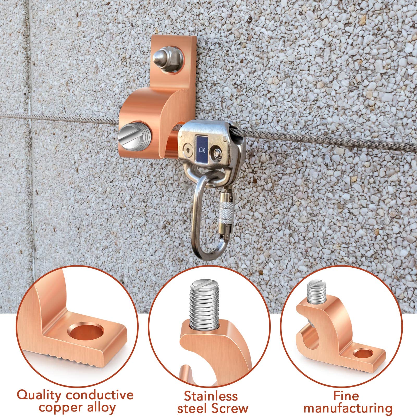 Landhoow 40 Pack Lay in Connector Pool Bonding Lug Copper Conductor Lay in Connector Copper Lay in Lugs AWG for Grounding Swimming Pool and Conduits, 4-14 Wire Range - Image 4
