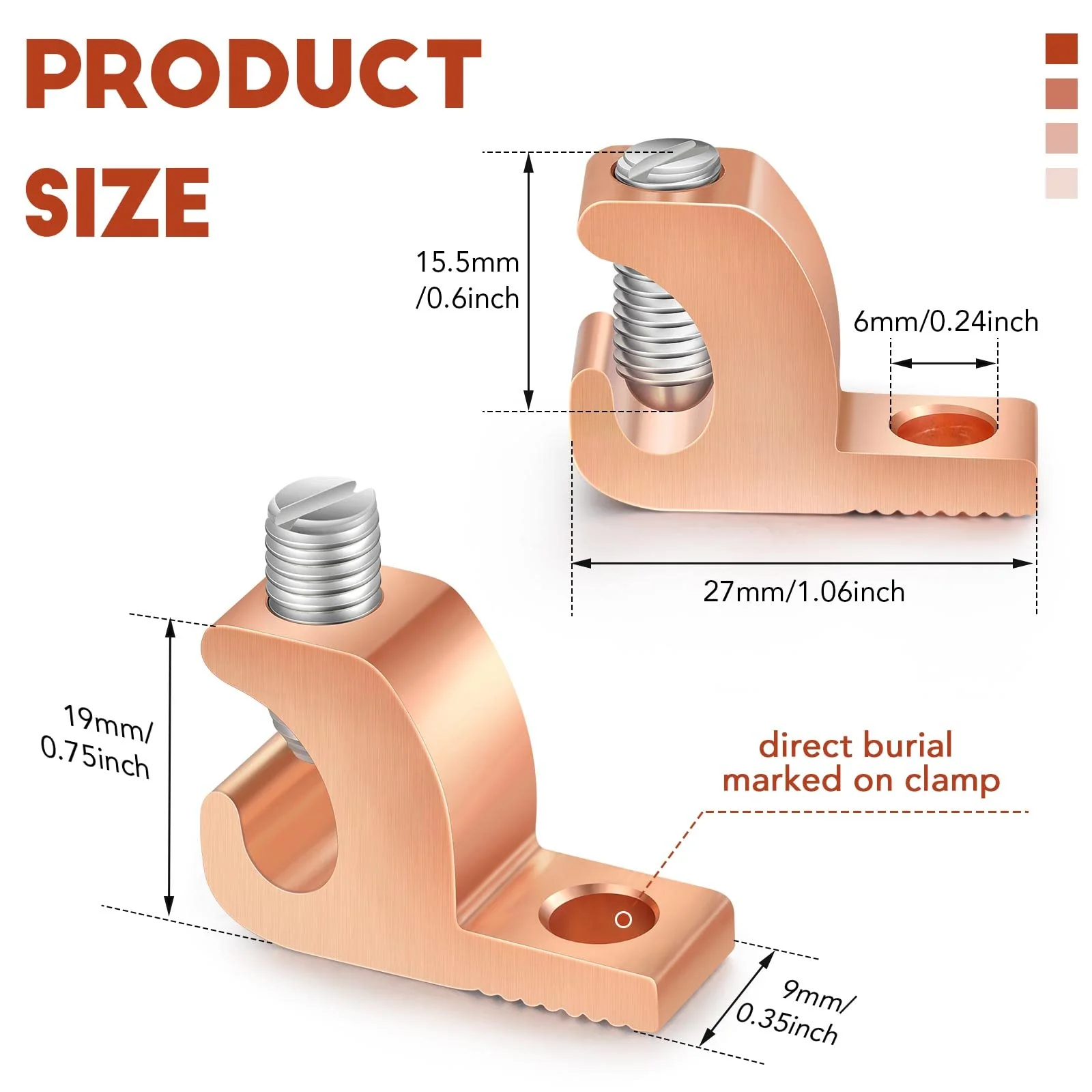 Landhoow 40 Pack Lay in Connector Pool Bonding Lug Copper Conductor Lay in Connector Copper Lay in Lugs AWG for Grounding Swimming Pool and Conduits, 4-14 Wire Range - Image 6
