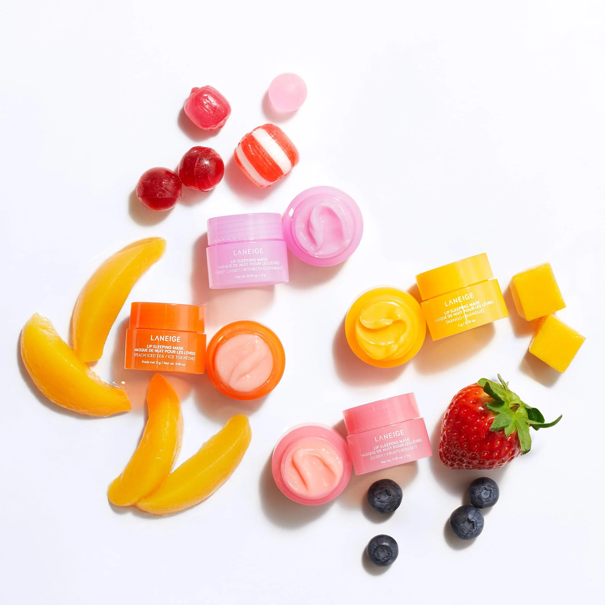 LANEIGE Dreamy Lip Kit: Lip Sleeping Mask Berry, Sweet Candy, Mango, and Peach Iced Tea, Nourish, Hydrate, Vitamin C, Shea Butter, Coconut Oil - Image 10