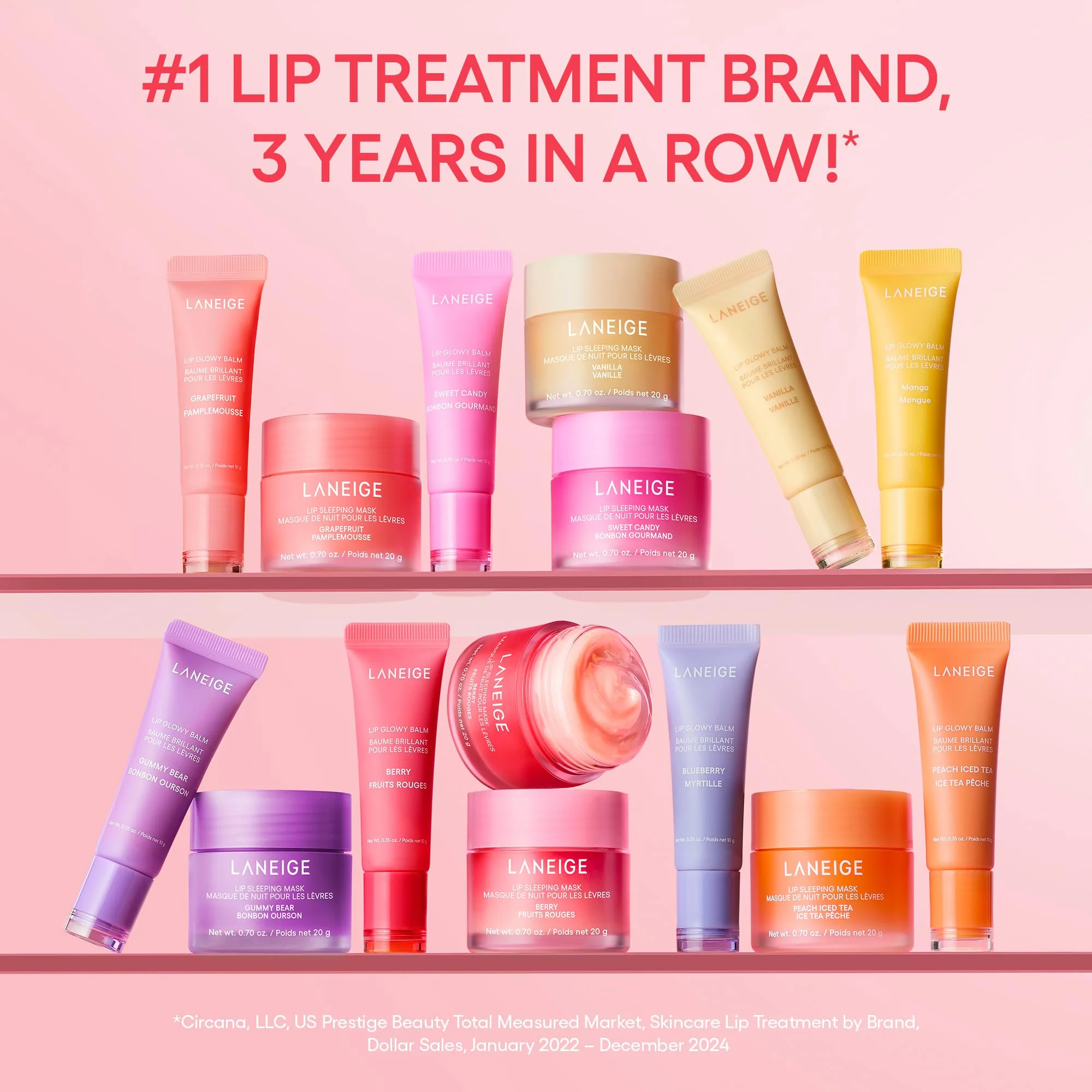 LANEIGE Dreamy Lip Kit: Lip Sleeping Mask Berry, Sweet Candy, Mango, and Peach Iced Tea, Nourish, Hydrate, Vitamin C, Shea Butter, Coconut Oil - Image 5