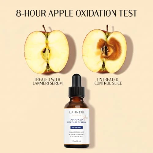 Lanmeri Ceuticals 15% Vitamin C + E + Ferulic Serum: Advanced Antioxidant Defense Formula with 1% Vitamin E & 0.5% Ferulic Acid – High-Stability Vitamin C Serum (1 fl oz) - Image 2