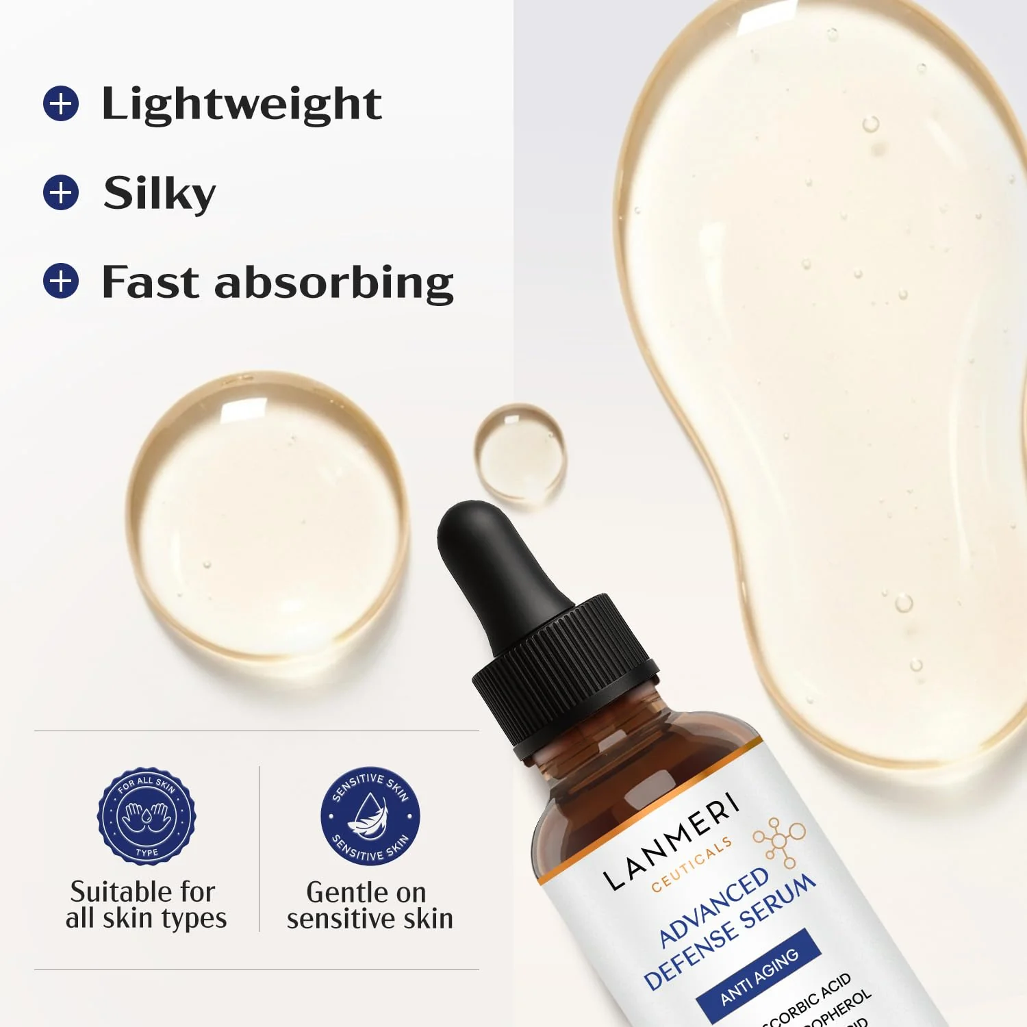Lanmeri Ceuticals 15% Vitamin C + E + Ferulic Serum: Advanced Antioxidant Defense Formula with 1% Vitamin E & 0.5% Ferulic Acid – High-Stability Vitamin C Serum (1 fl oz) - Image 6