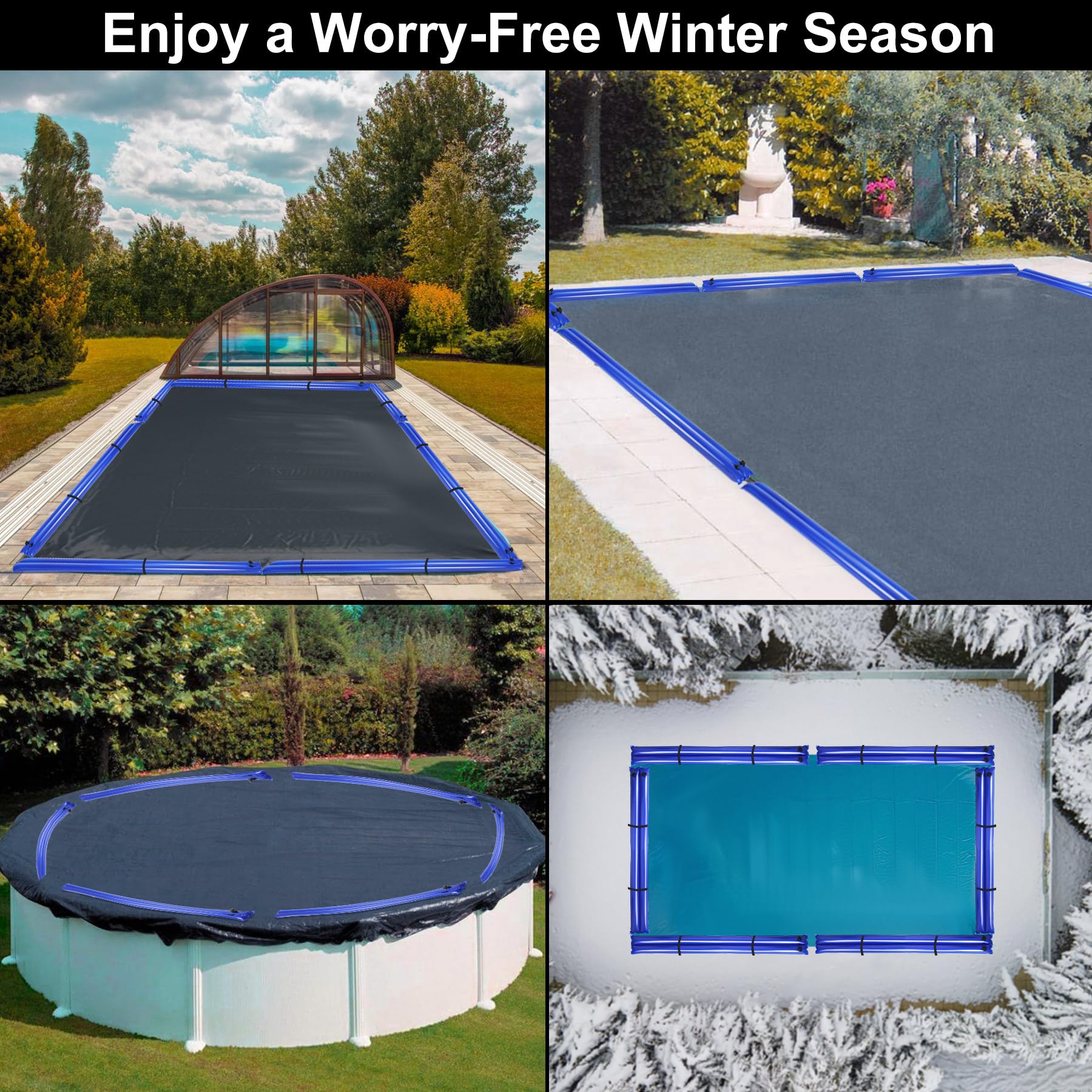 LanPool 8.5ft Double Chamber Pool Water Bags, Heavy Duty Water Tubes | Pool Cover Weights for Inground Pool Cover,Water Bags for Pool Covers Winter Closing-5pack - Image 2
