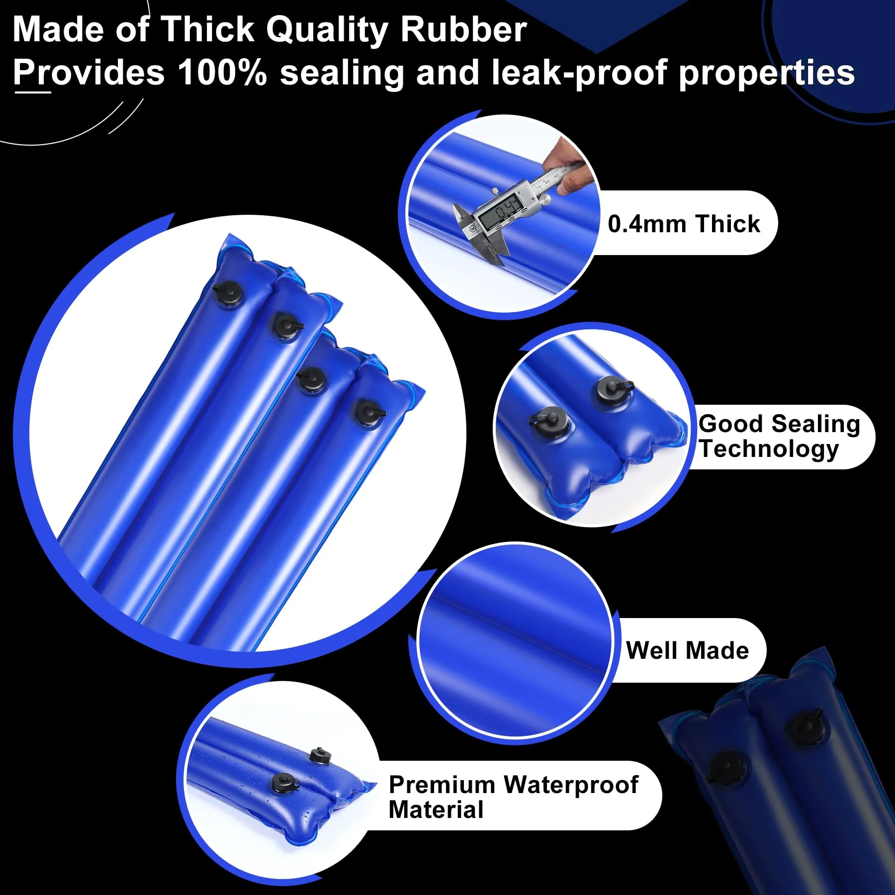 LanPool 8.5ft Double Chamber Pool Water Bags, Heavy Duty Water Tubes | Pool Cover Weights for Inground Pool Cover,Water Bags for Pool Covers Winter Closing-5pack - Image 4