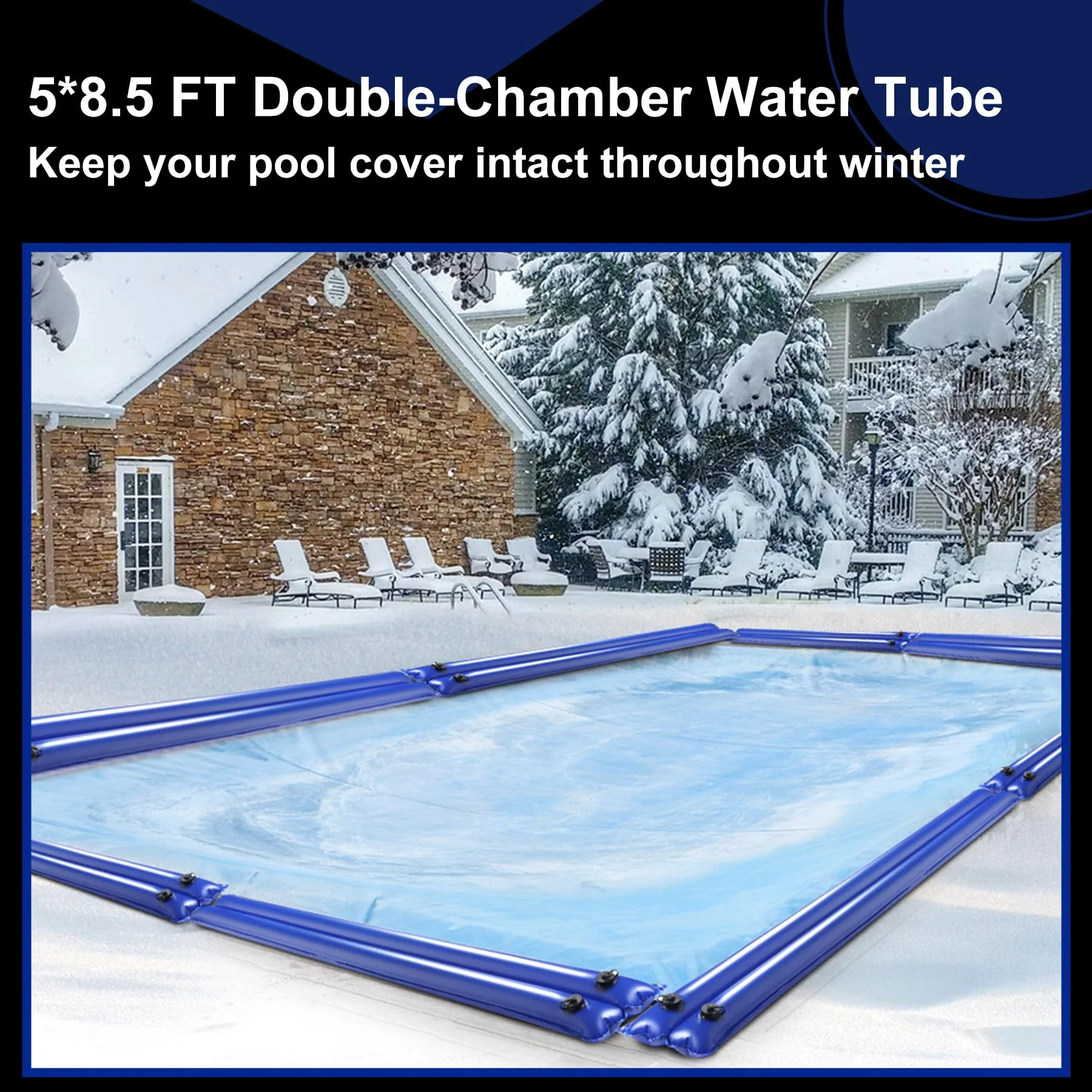 LanPool 8.5ft Double Chamber Pool Water Bags, Heavy Duty Water Tubes | Pool Cover Weights for Inground Pool Cover,Water Bags for Pool Covers Winter Closing-5pack - Image 6