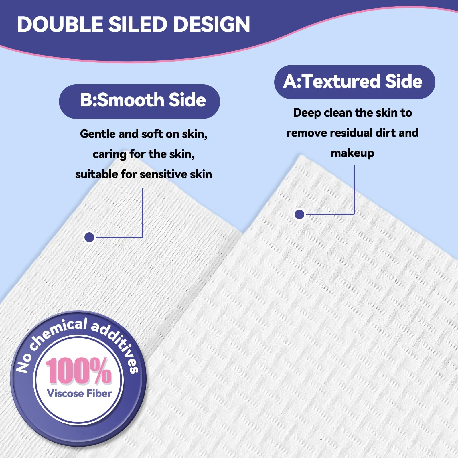 Large Disposable Face Towels 200 Count, 10"×12" Ultra Thick Premium Biodegradable Facial Towels, Makeup Remover Dry Wipes, Soft Face Towelettes for Sensitive Skin, Skincare and Women Cleaning - Image 7