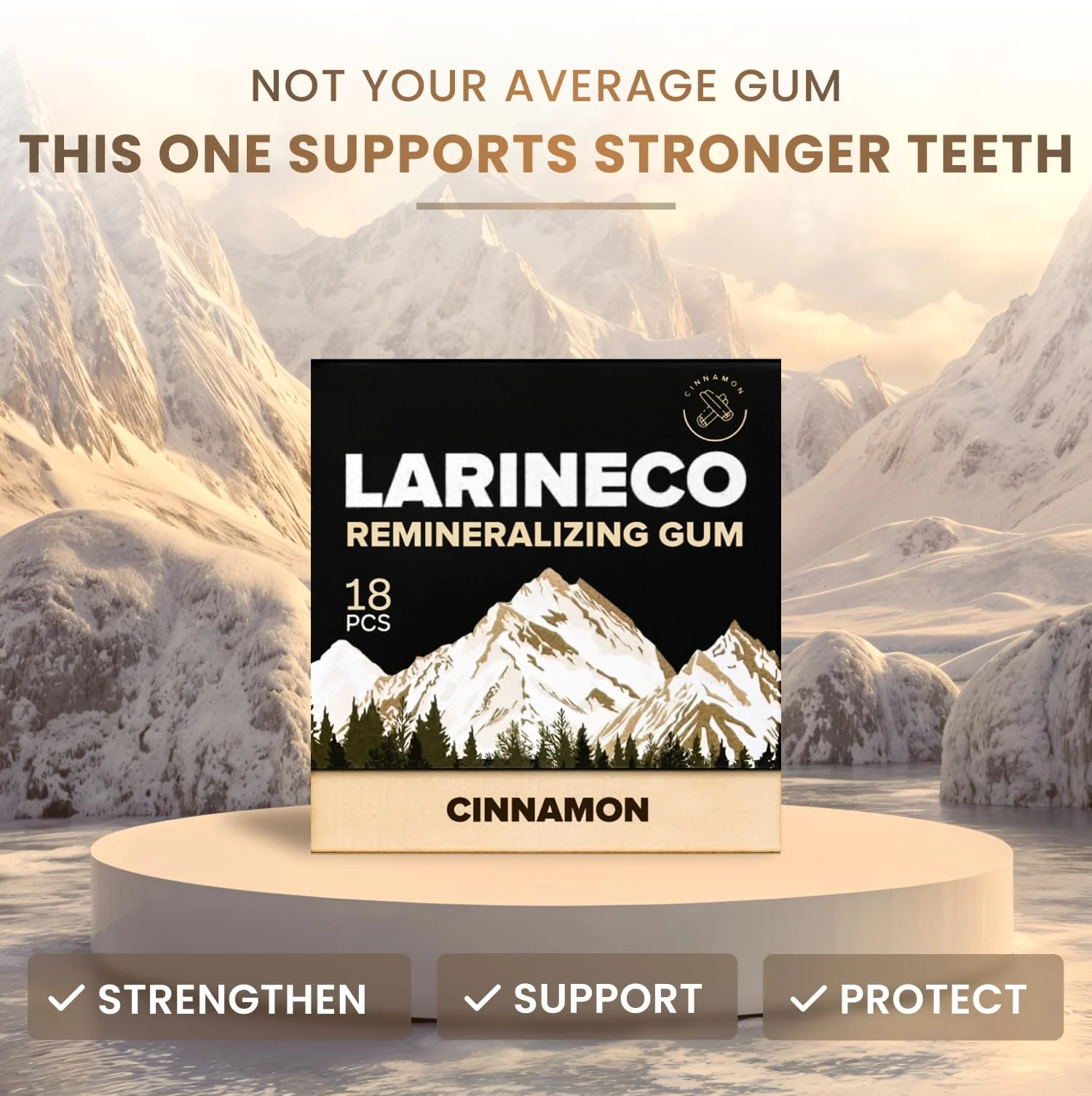Larineco Remineralizing Gum with Nano Hydroxyapatite & Xylitol – Sugar-Free Xylitol Gum – Plastic-Free, Dye-Free, Aspartame-Free – Natural Base – 36 Pieces, Cinnamon - Image 2