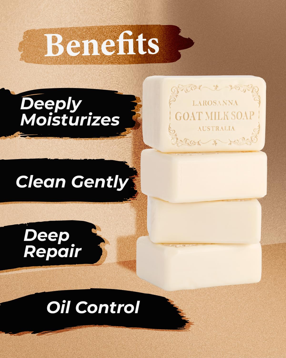 larosanna Australian Goat Milk Soap,Helps Moisturize,Smooth & Cleanse Skin,Triple-milled Bar Soap with Cocoa Butter,Aloe Vera and Pure Plant Oil,Body Soap Bars 6.3 oz for Adults & Babies,Pack of 4 - Image 6