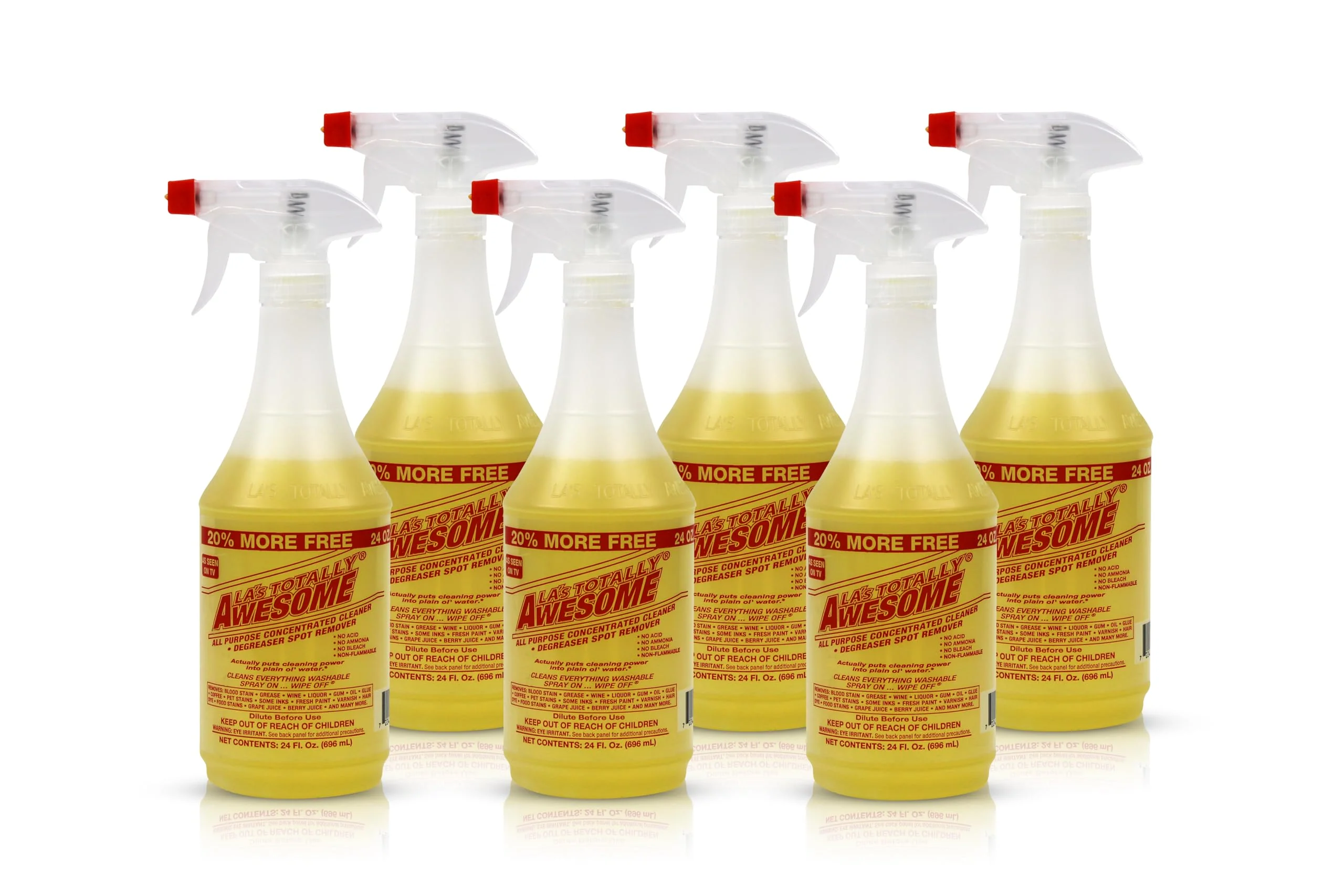 La's Totally Awesome All Purpose Cleaner Spray – 24oz (Pack of 6) Heavy Duty Multi-Surface Degreaser & Stain Remover – Ready-to-Use Cleaning Spray for Kitchen, Bathroom, Floors, Auto & More