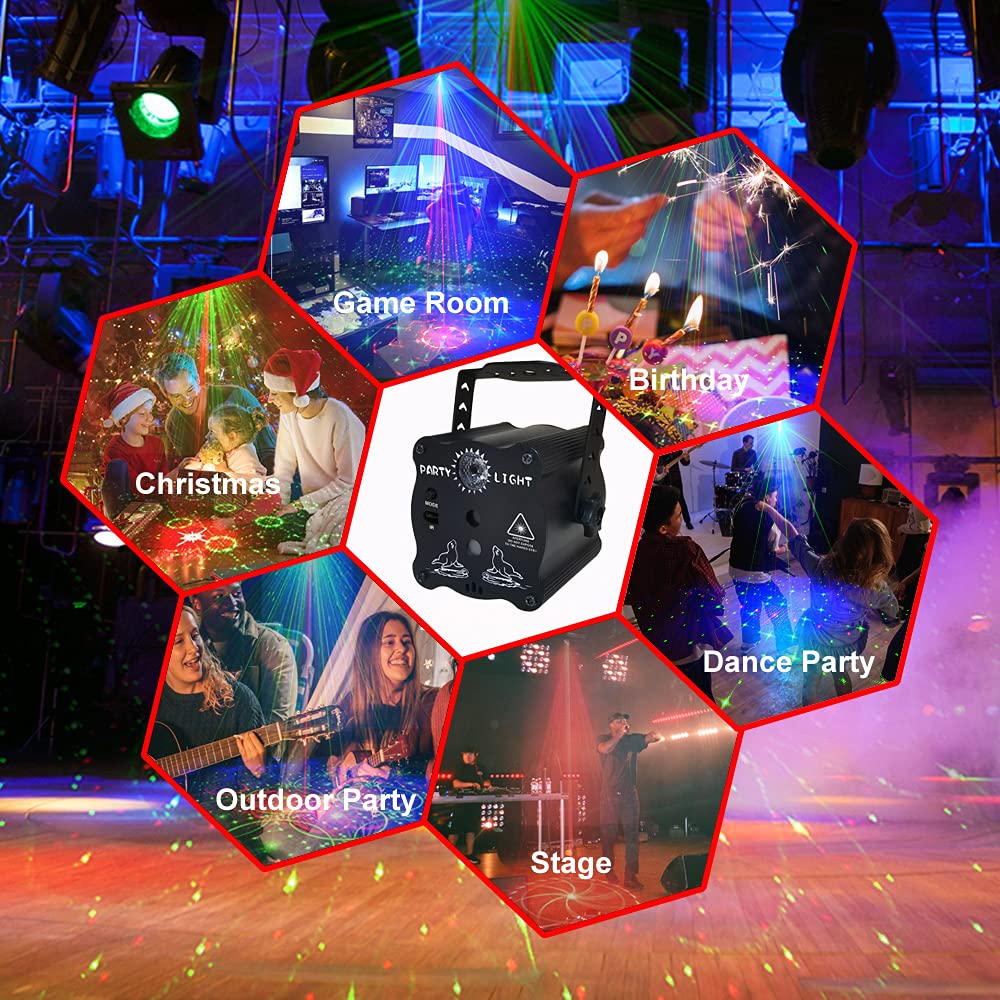 Laser Lights Show Projector - Sound Activated Strobe & Disco Ball DJ Lights for Christmas, Halloween, Glow Party Decor - Image 5
