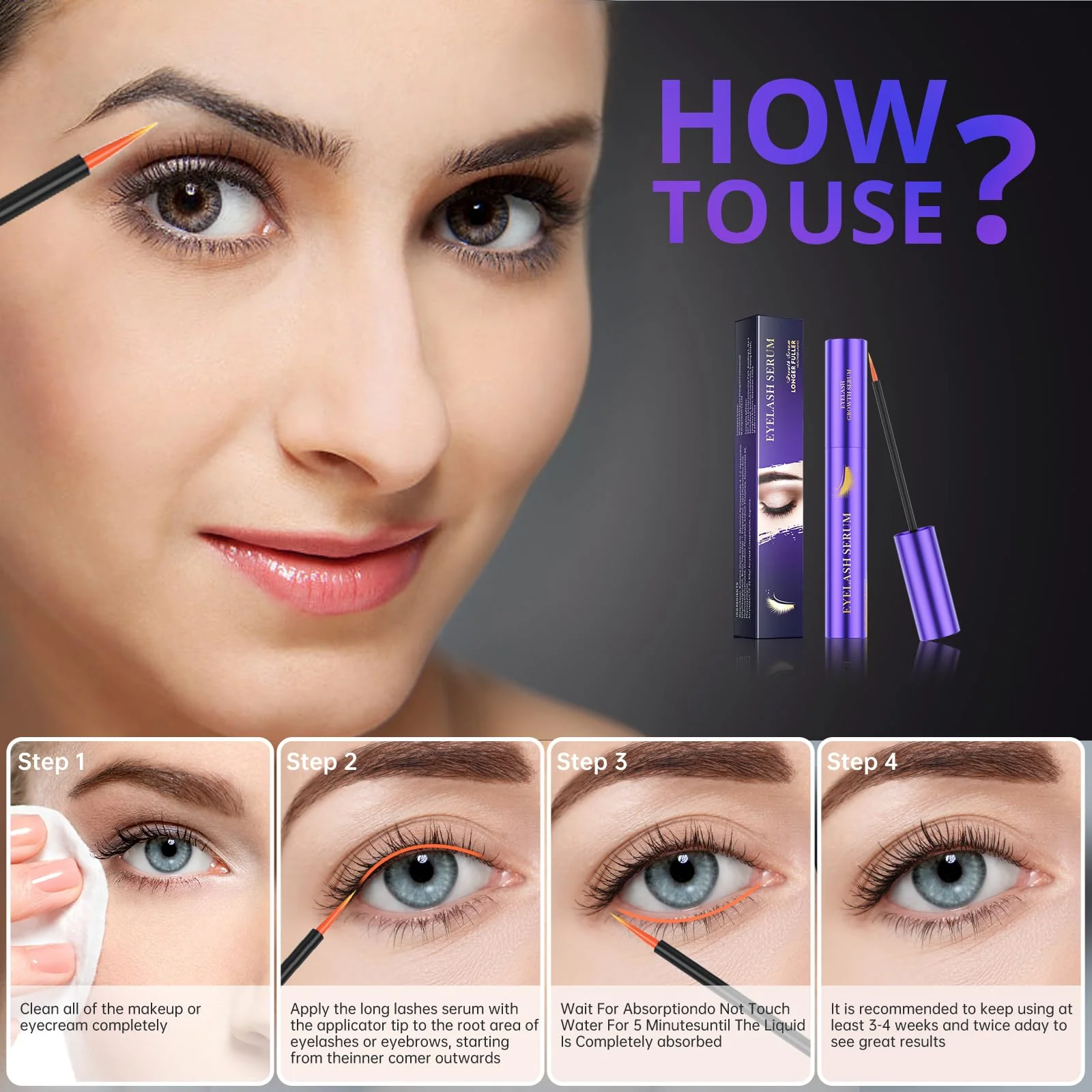 Lash Serum - 8ml Rapid Eyelash Growth Serum for Thickness, Stronger, Healthier Lashes & Brows - Vegan & Cruelty-Free - Image 2