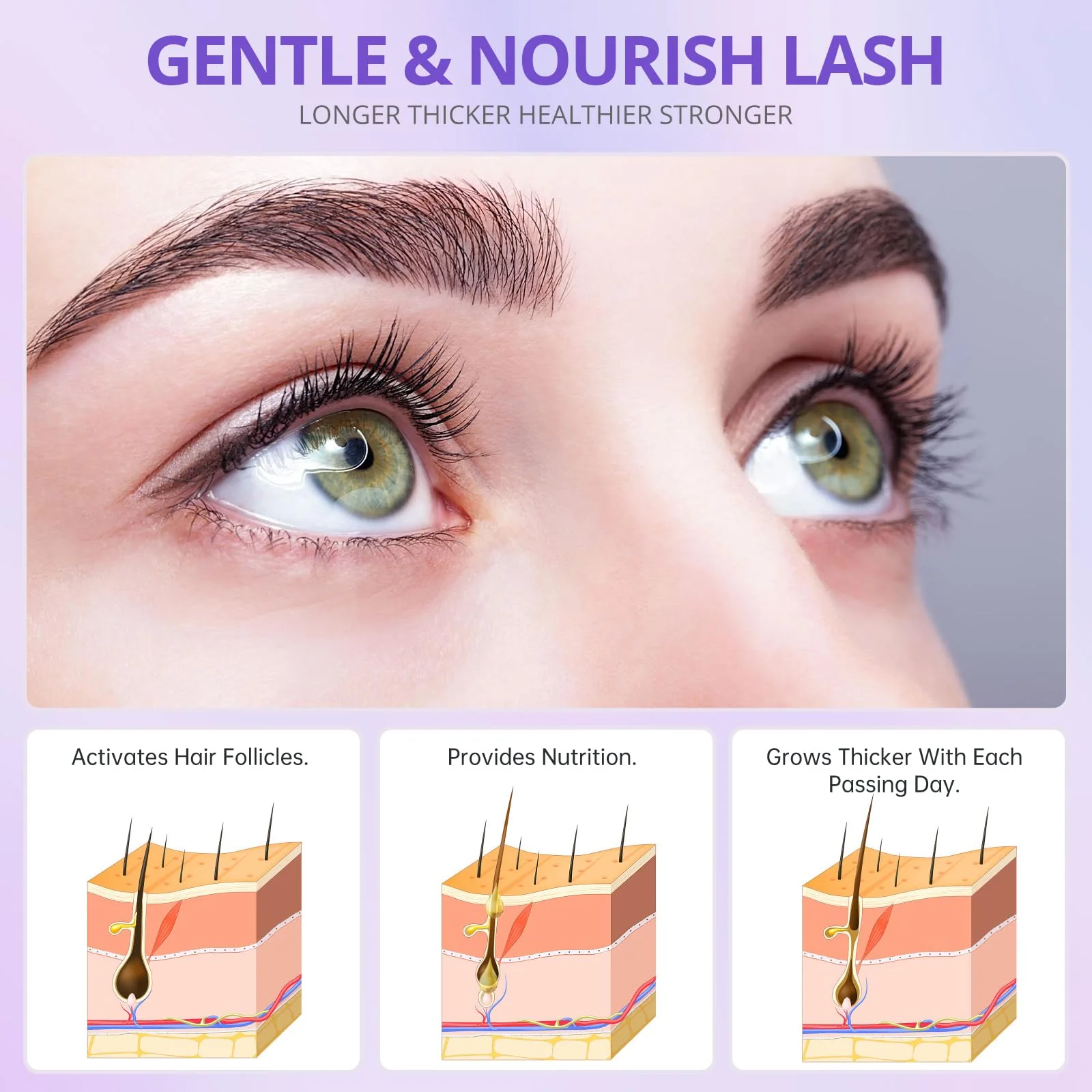 Lash Serum - 8ml Rapid Eyelash Growth Serum for Thickness, Stronger, Healthier Lashes & Brows - Vegan & Cruelty-Free - Image 5