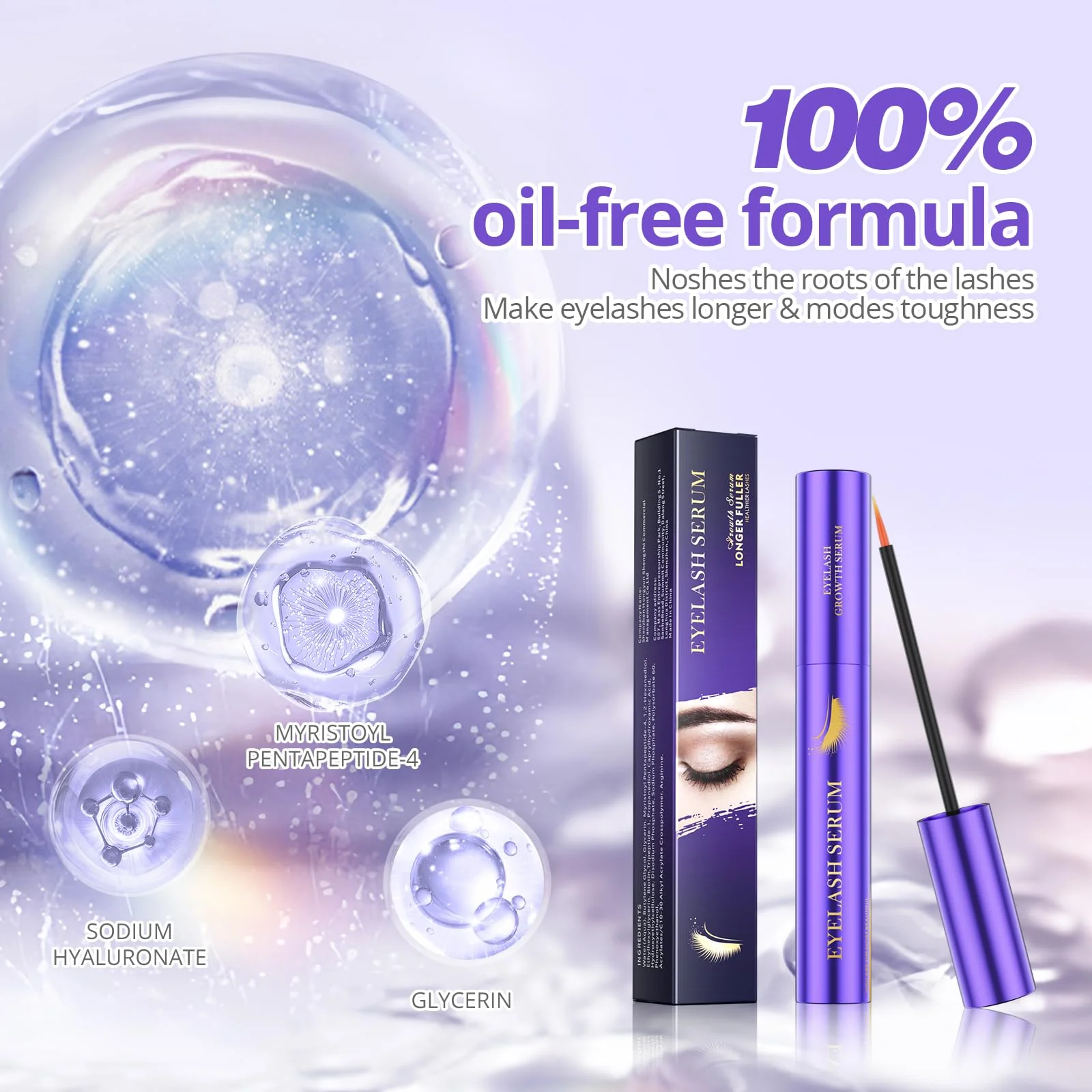 Lash Serum - 8ml Rapid Eyelash Growth Serum for Thickness, Stronger, Healthier Lashes & Brows - Vegan & Cruelty-Free - Image 6