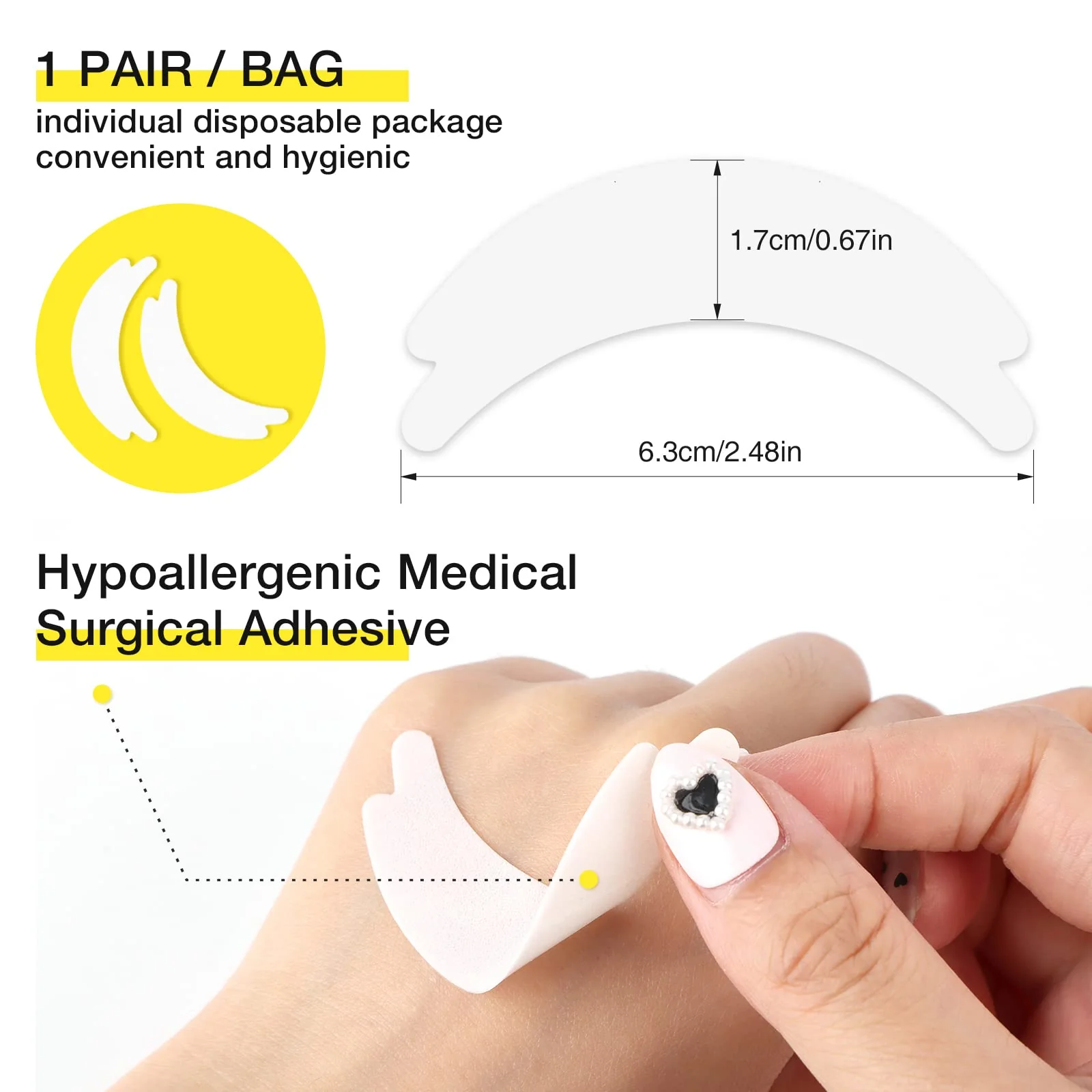 LASHVIEW 100 Pairs Eye Pads,Under Eye Pads for Eyelash Extension,Microfoam Eye Pads,Natural NO Hydrogel,Lash Extension Lint Free,Fit Most Eye Shape, Stick Well,Hypoallergenic,Waterproof - Image 5