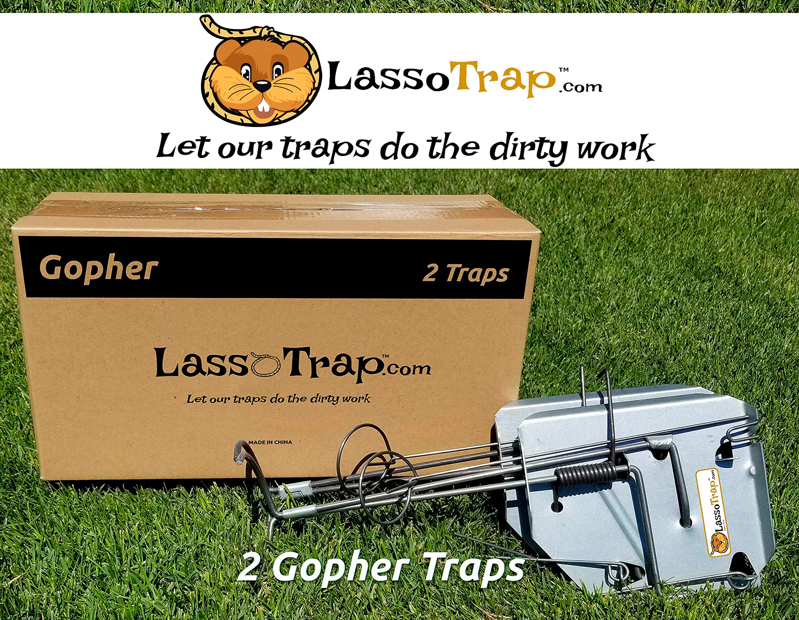 LASSO TRAP Gopher (Large) Trap (Pack of 2) Galvanized and Oil-Hardened Steel Lasso Trap/Super Cost Effective Reusable & Durable Animal Trap Best in The Lawn, Yard, Garden, Farm, & All Outdoor Setting - Image 3