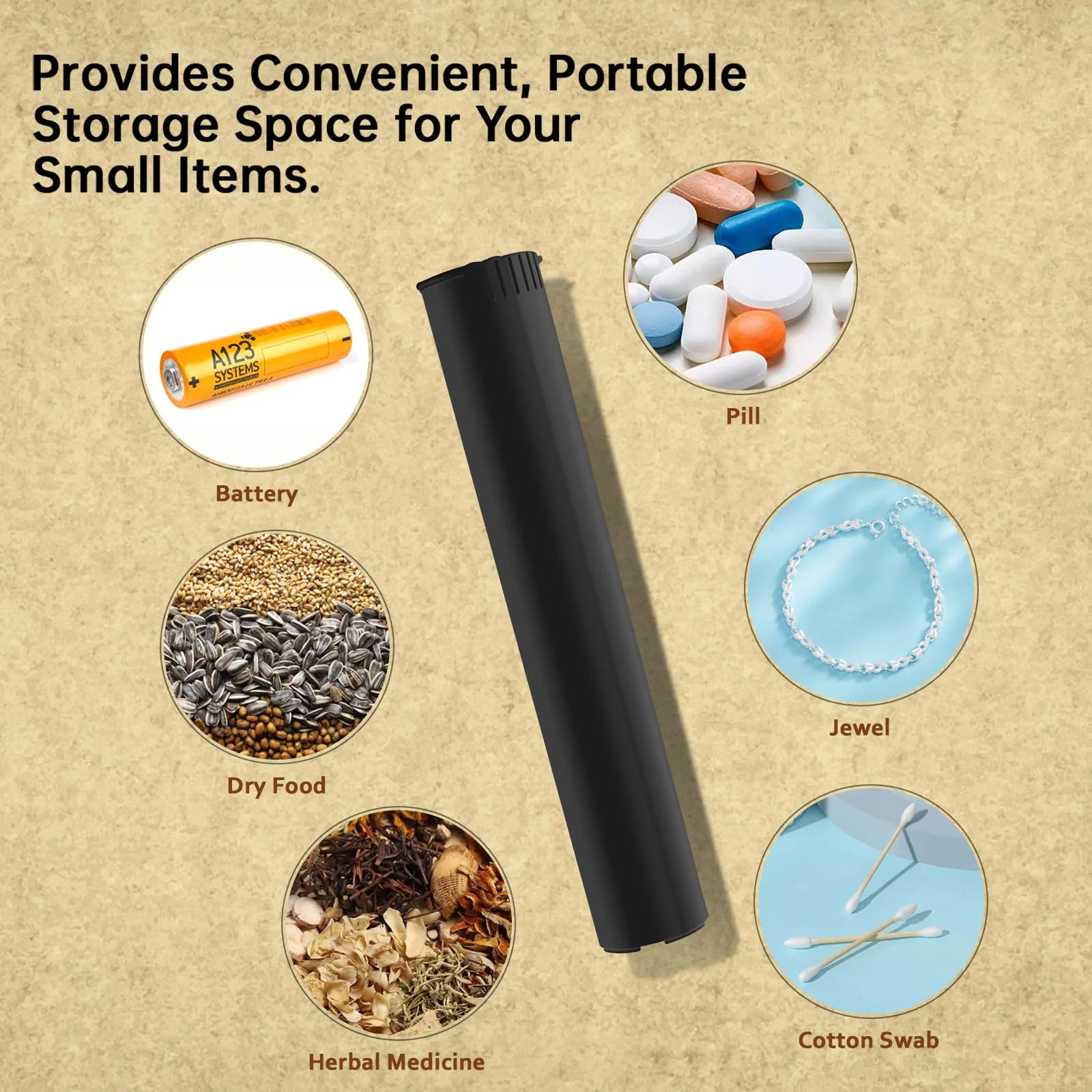 LaSyL 116mm Pre Roll Tubes - 100 Pcs, Waterproof Airtight Odor Sealing Smell Proof Container with Squeeze Pop Top, BPA Free, Black - Image 4