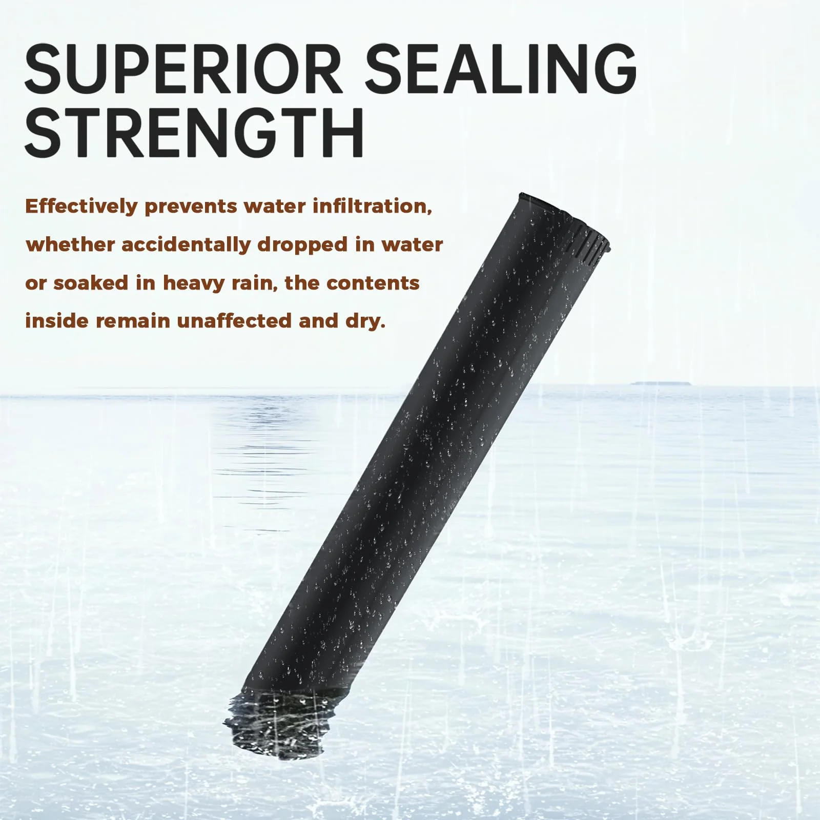 LaSyL 116mm Pre Roll Tubes - 100 Pcs, Waterproof Airtight Odor Sealing Smell Proof Container with Squeeze Pop Top, BPA Free, Black - Image 5