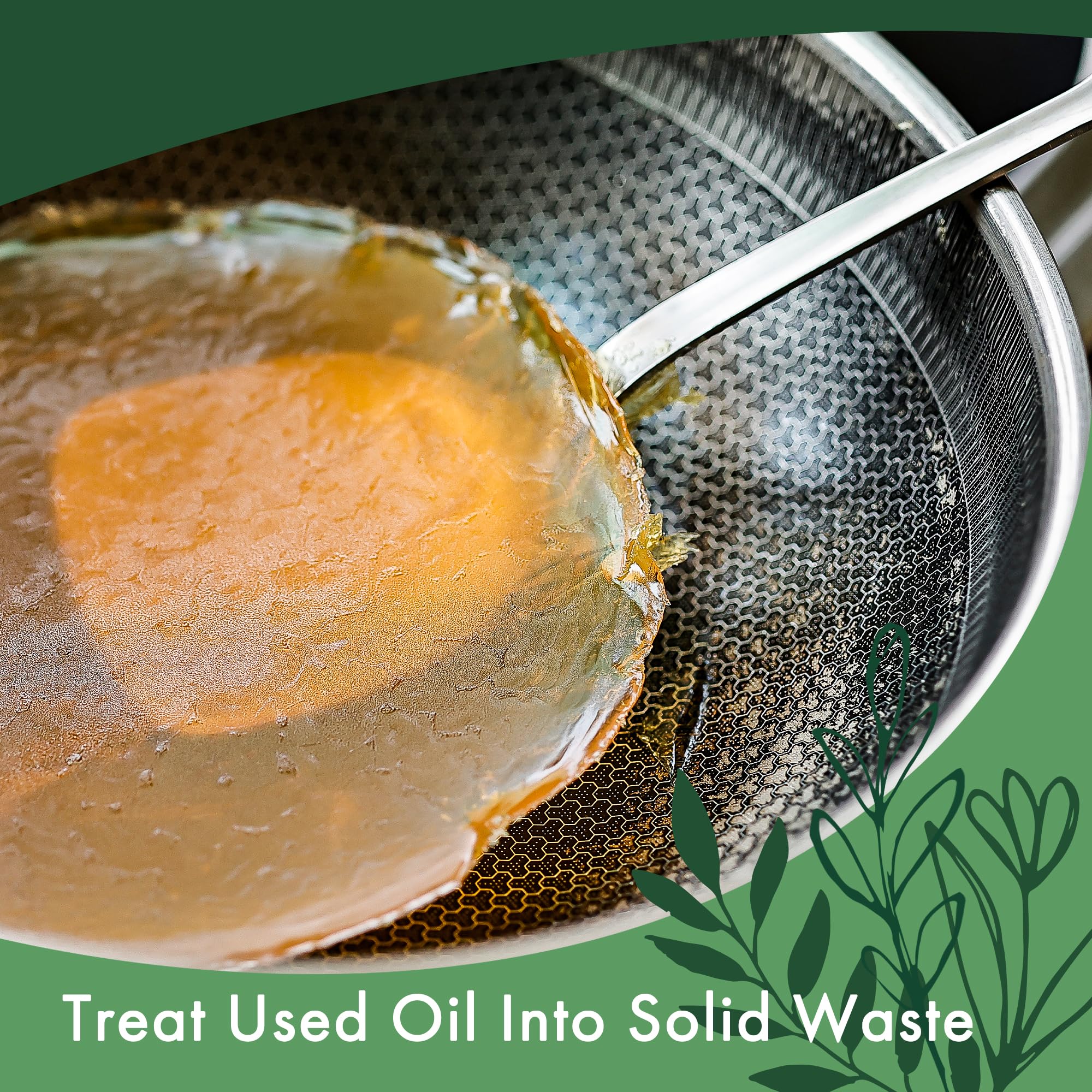 LaSyL Natural Cooking Oil Solidifier Powder, Harden Up to 2.25 Gallon of Fry Oil Away from Mess, 100% Plant-Based Oil Hardener for Disposal, Value Pack 12 Oz （2 Pack） - Image 5