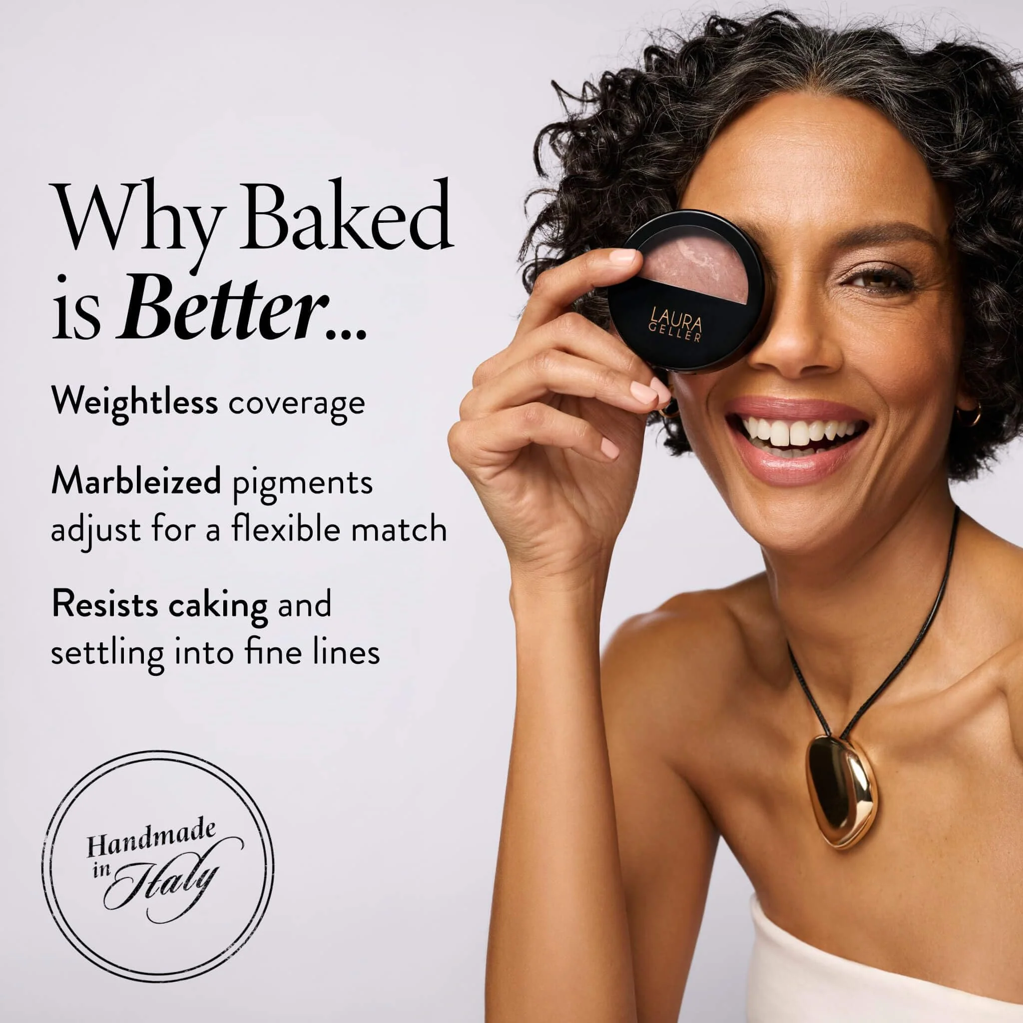 LAURA GELLER Baked Balance-n-Brighten Colour Correcting Powder Foundation (Medium) Buildable Light to Medium Coverage Baked Foundation, Demi-Matte Finish - Image 7