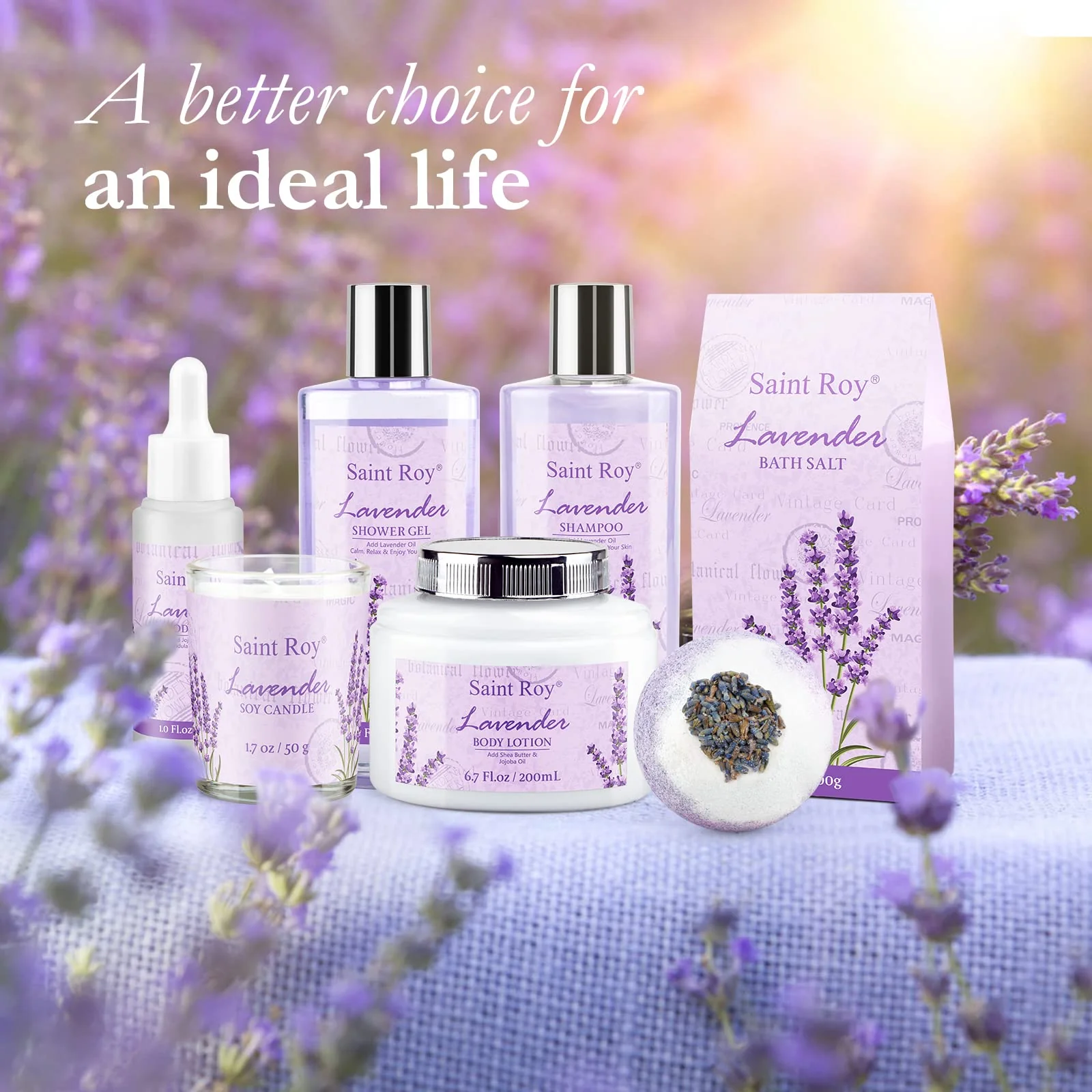 Lavender Bath and Body Gift Basket, Facial Skin Care Set, Spa Kit for Women, Self-Care Relaxation Set, Pamper Kit Self-Care Set, Birthday, Christmas, bath sets for women gift, Mother Day, Anniversary - Image 5
