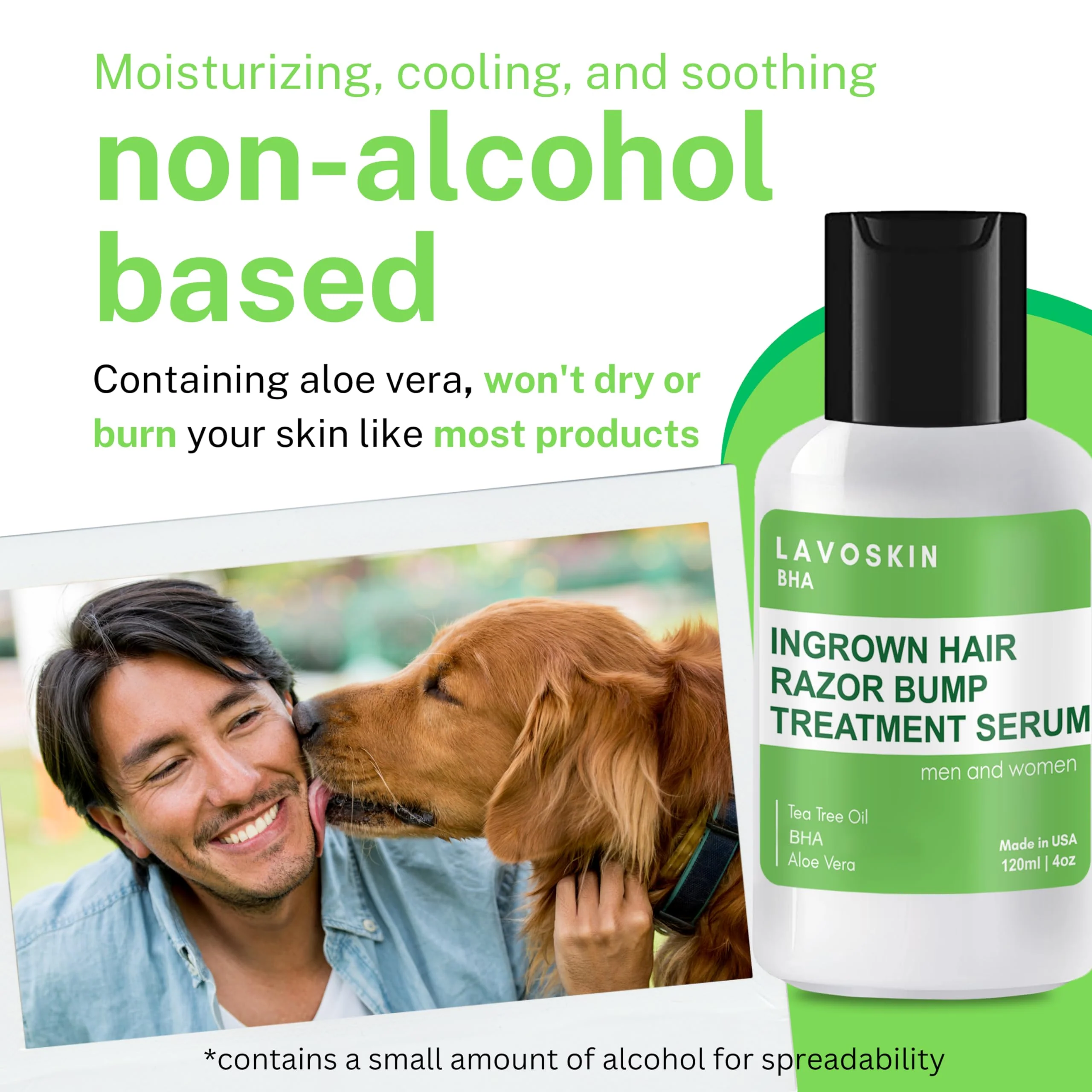 LAVO Tea Tree Gel w/Salicylic Acid - BEST Ingrown Hair Treatment - Razor Bump and Burn Remover - Bikini Lines & Acne - Use After Shaving, Hair Removal, Waxing, Laser, Electrolysis - for Men and Women - Image 6