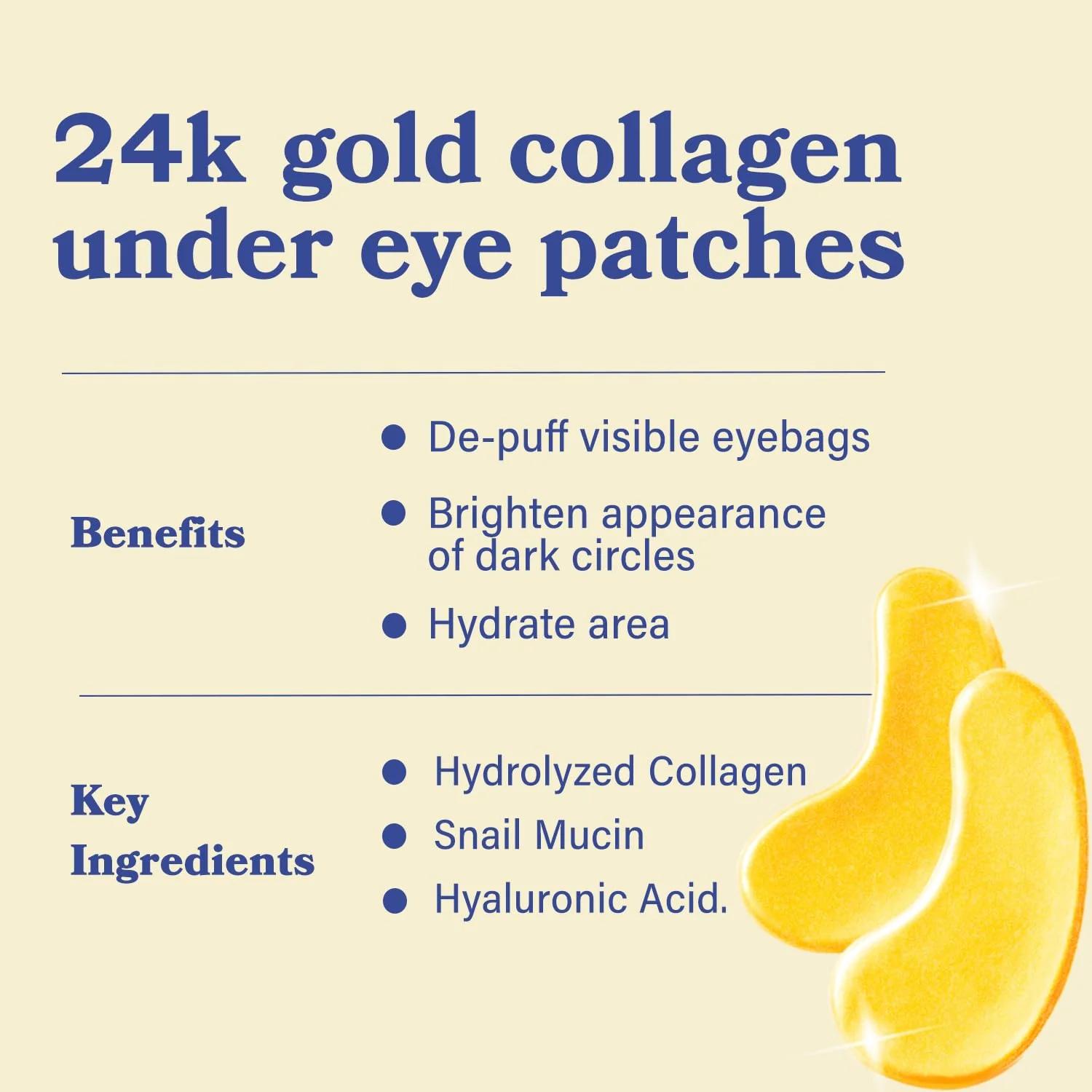 LE GUSHE Gold Under Eye Patches for Puffy Eyes and Dark Circles (30 Pairs) - Hydrating Collagen Under Eye Masks with Snail Mucin - Soothing Puffy Eyes Treatment for Women & Men - Bridesmaid Gifts - Image 9