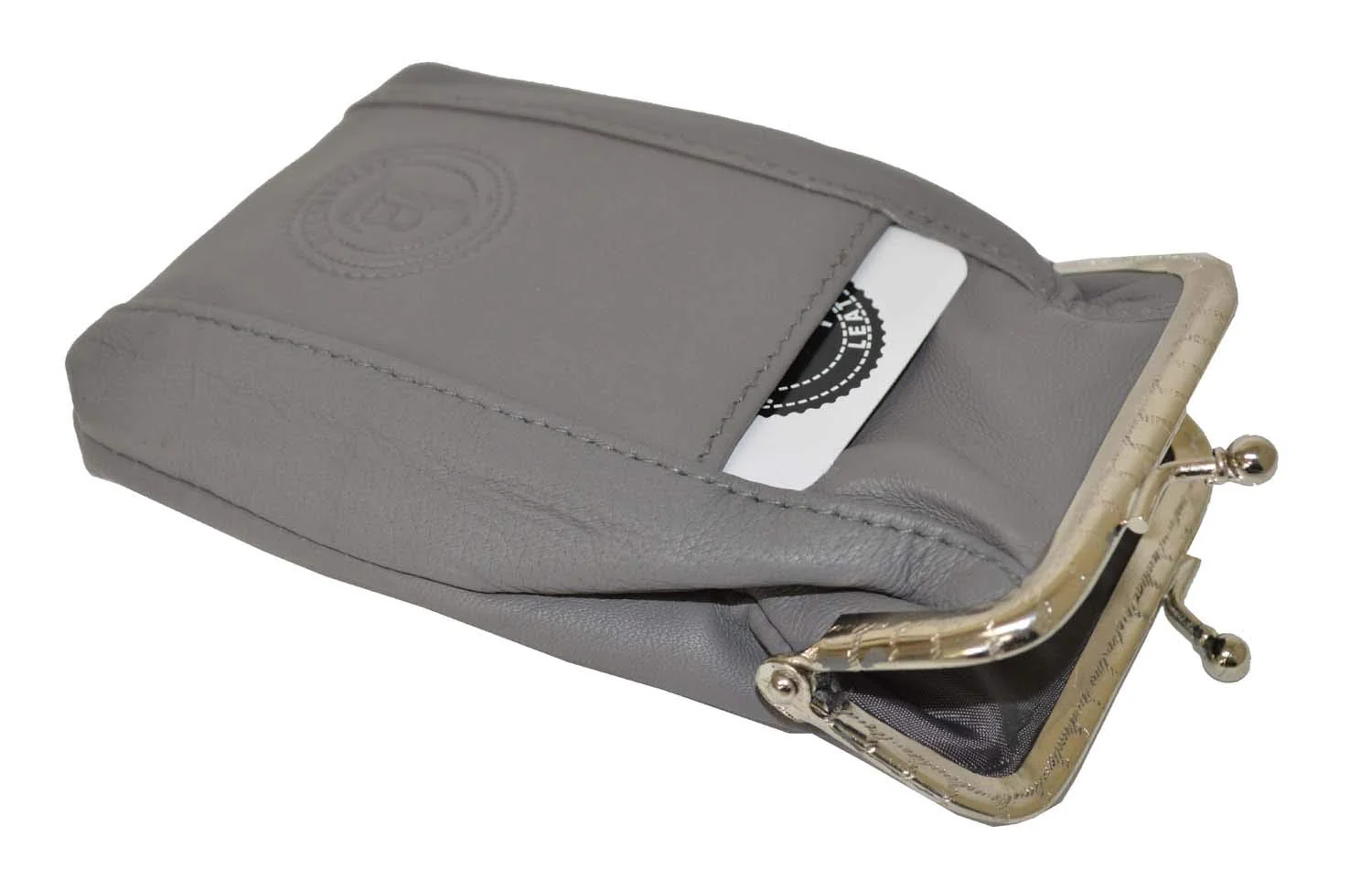 Leather Cigarette Case Pack Holder Regular or 100's Lighter Pocket by Leatherboss (Grey) - Image 5