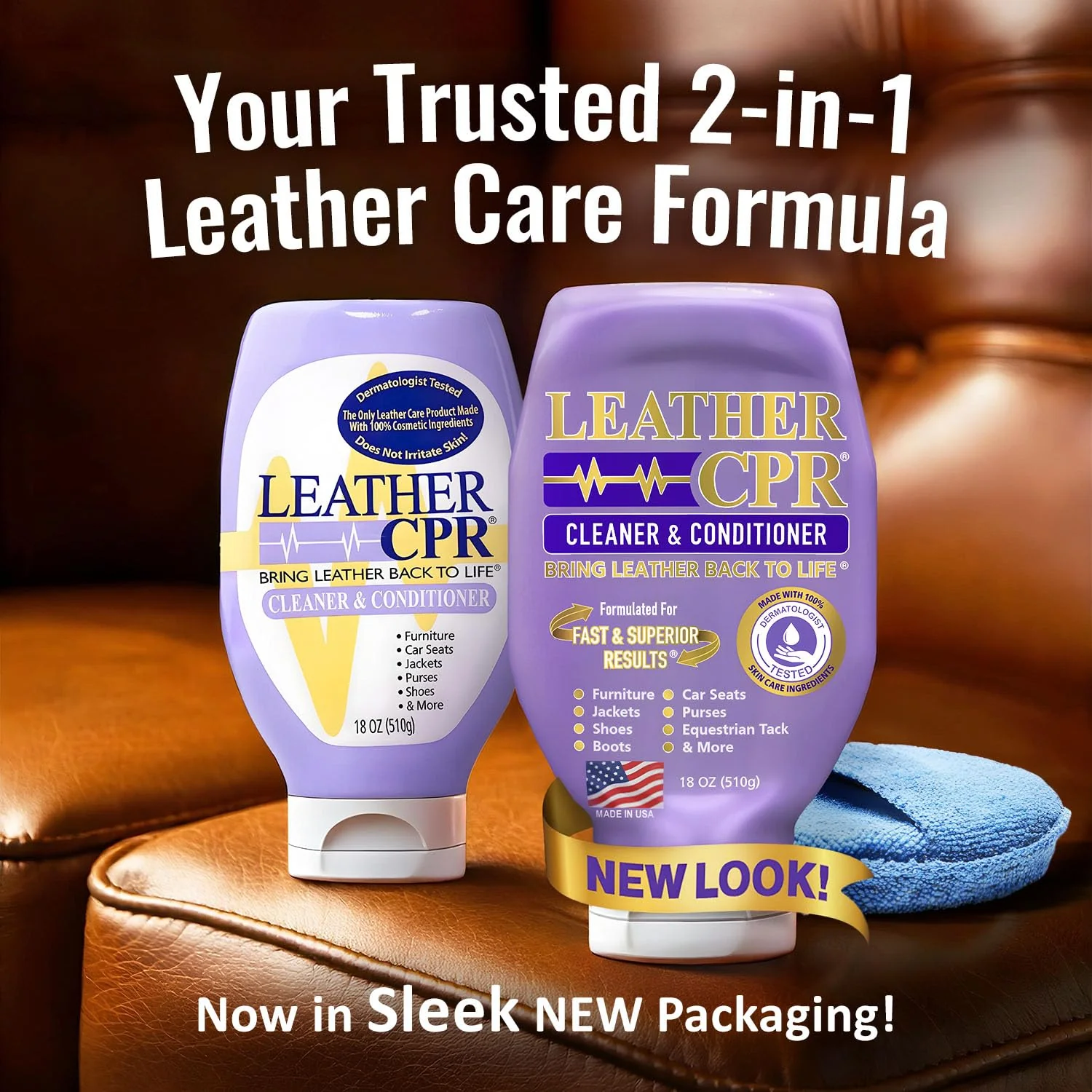 Leather CPR Cleaner & Conditioner 18oz - Cleans, Conditions, Restores & Protects Leather Furniture, Handbags, Car Seats, Interior, Jackets, Boots, Purses, Shoes, Couch, Saddles, Tack & More - Image 2