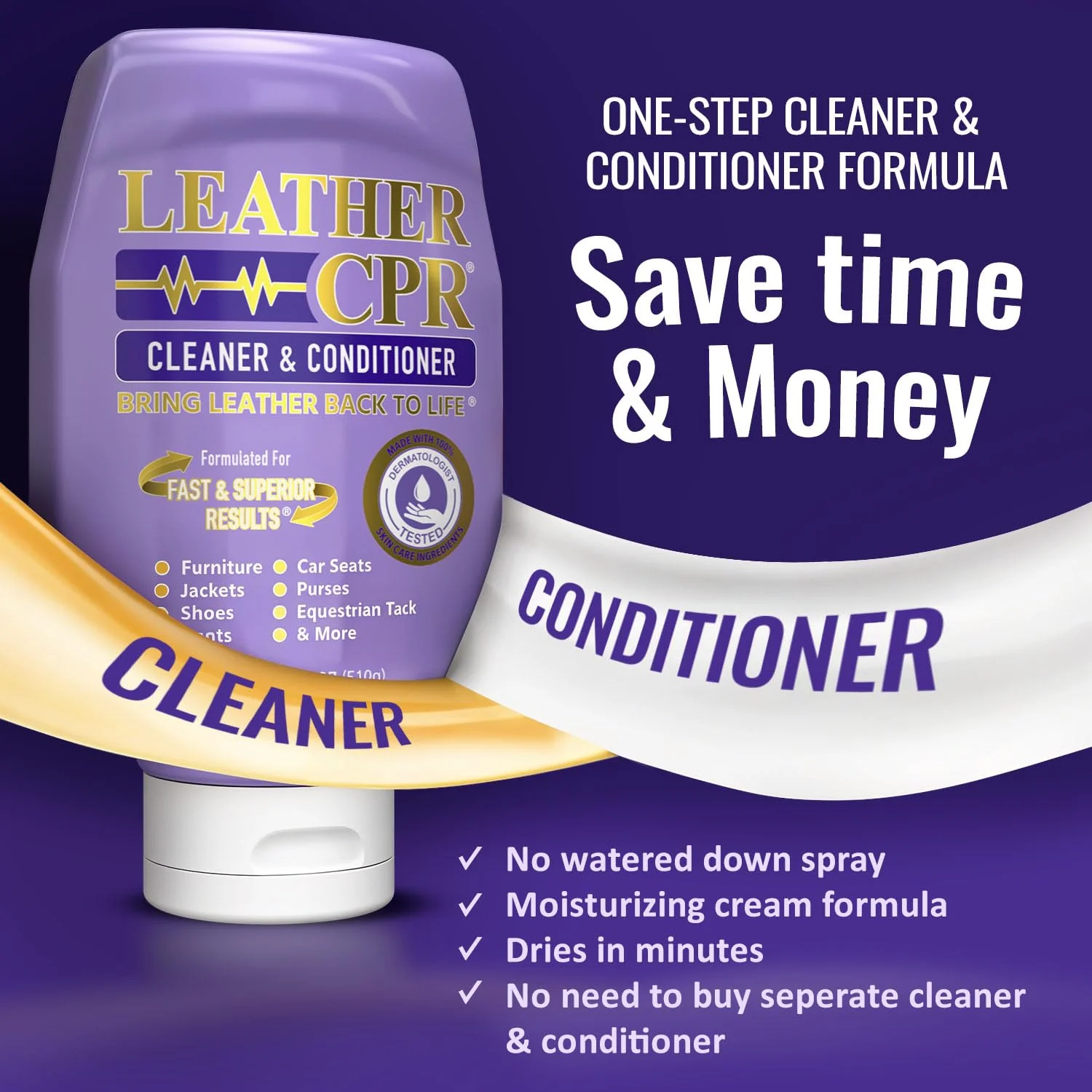 Leather CPR Cleaner & Conditioner 18oz - Cleans, Conditions, Restores & Protects Leather Furniture, Handbags, Car Seats, Interior, Jackets, Boots, Purses, Shoes, Couch, Saddles, Tack & More - Image 3