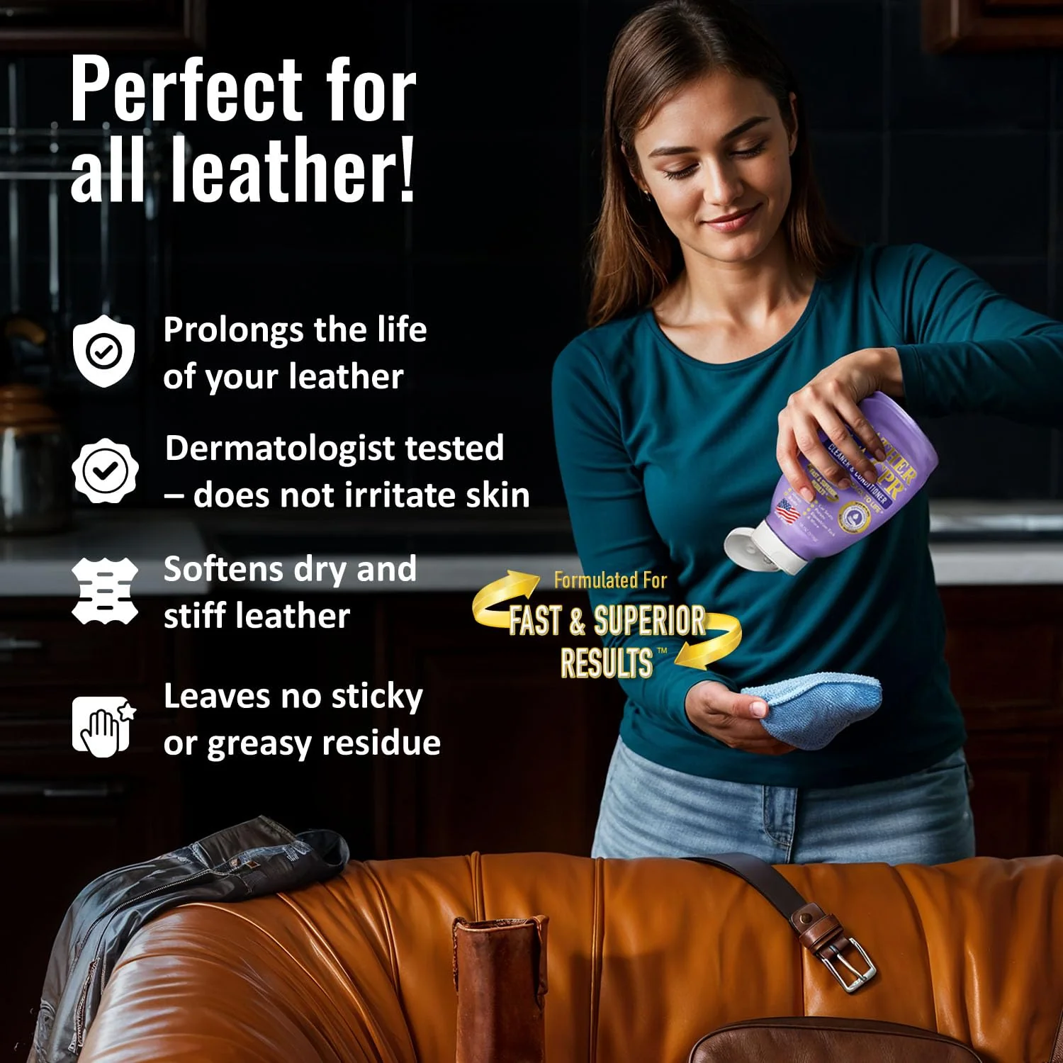 Leather CPR Cleaner & Conditioner 18oz - Cleans, Conditions, Restores & Protects Leather Furniture, Handbags, Car Seats, Interior, Jackets, Boots, Purses, Shoes, Couch, Saddles, Tack & More - Image 4