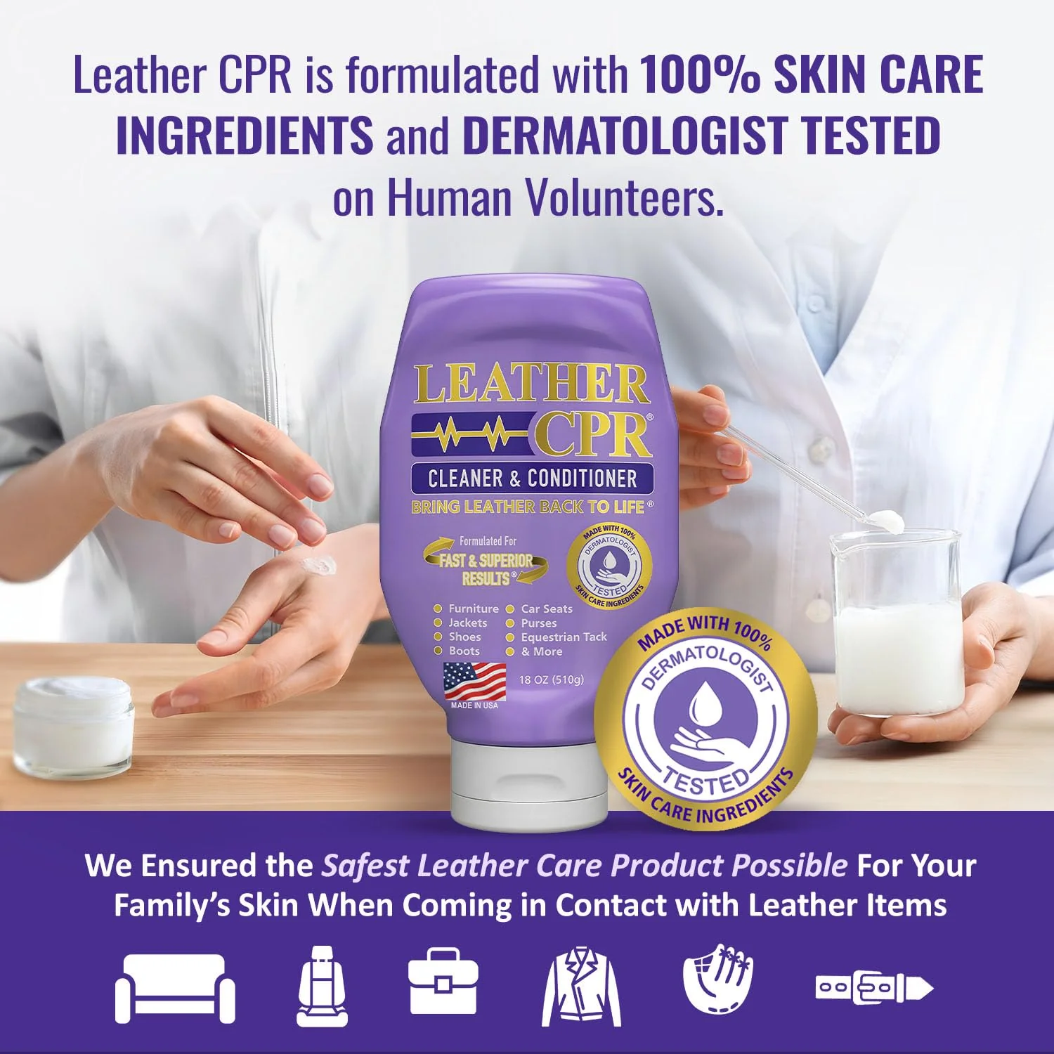 Leather CPR Cleaner & Conditioner 18oz - Cleans, Conditions, Restores & Protects Leather Furniture, Handbags, Car Seats, Interior, Jackets, Boots, Purses, Shoes, Couch, Saddles, Tack & More - Image 9
