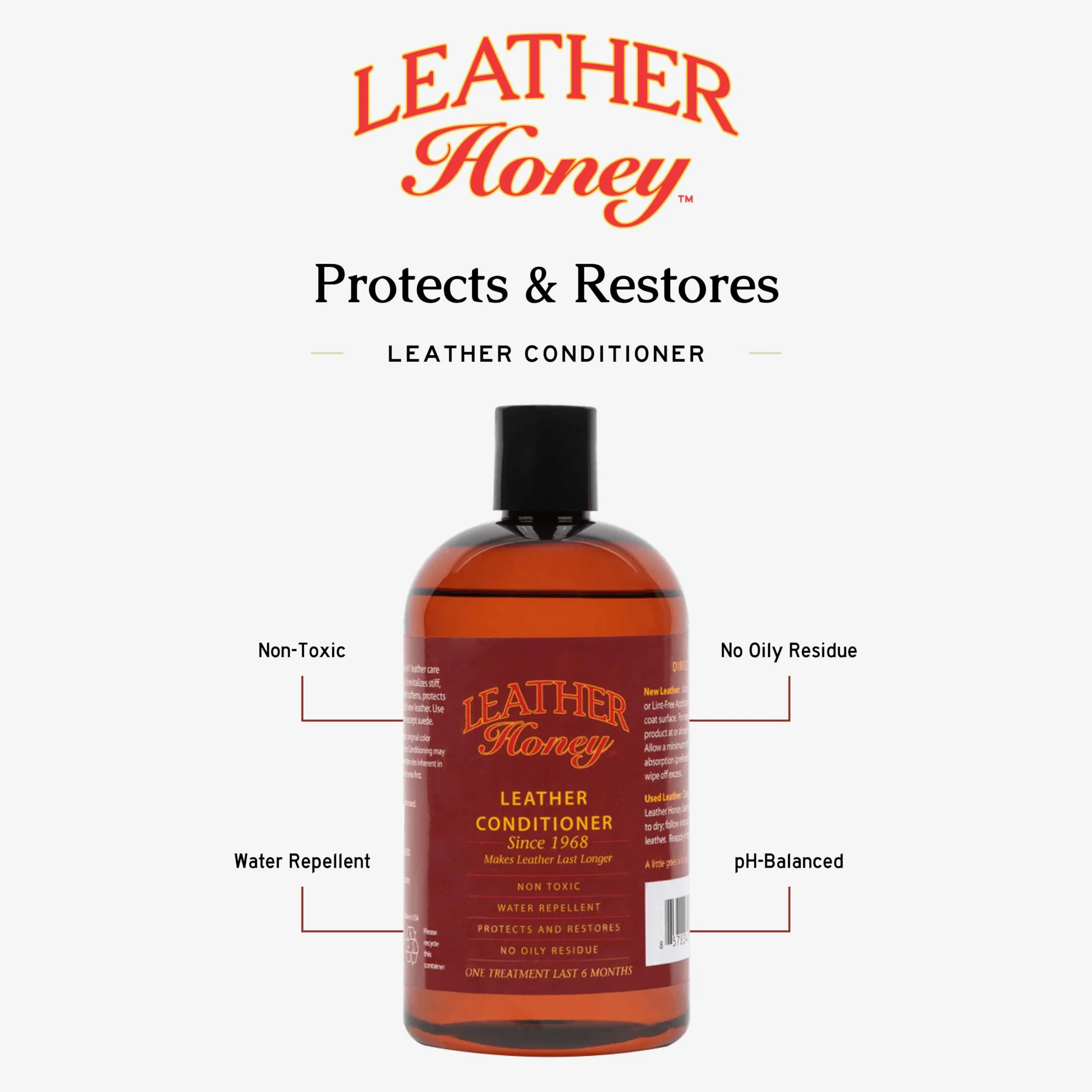 Leather Honey Best Leather Conditioner Since 1968. For Use on Leather Apparel, Furniture, Auto Interiors, Shoes, Bags and Accessories. Non-Toxic and Made in the USA! - Image 3