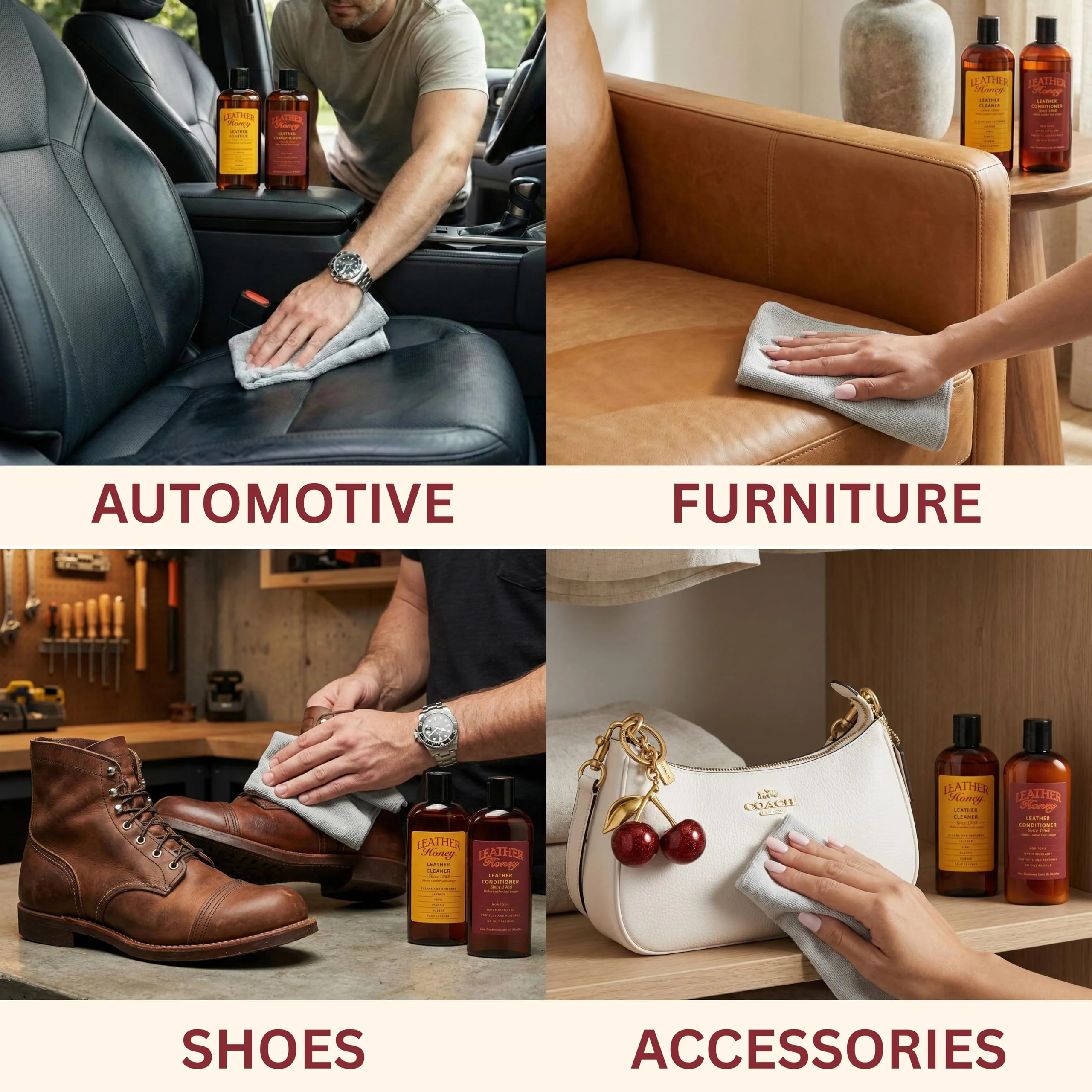 Leather Honey Best Leather Conditioner Since 1968. For Use on Leather Apparel, Furniture, Auto Interiors, Shoes, Bags and Accessories. Non-Toxic and Made in the USA! - Image 2