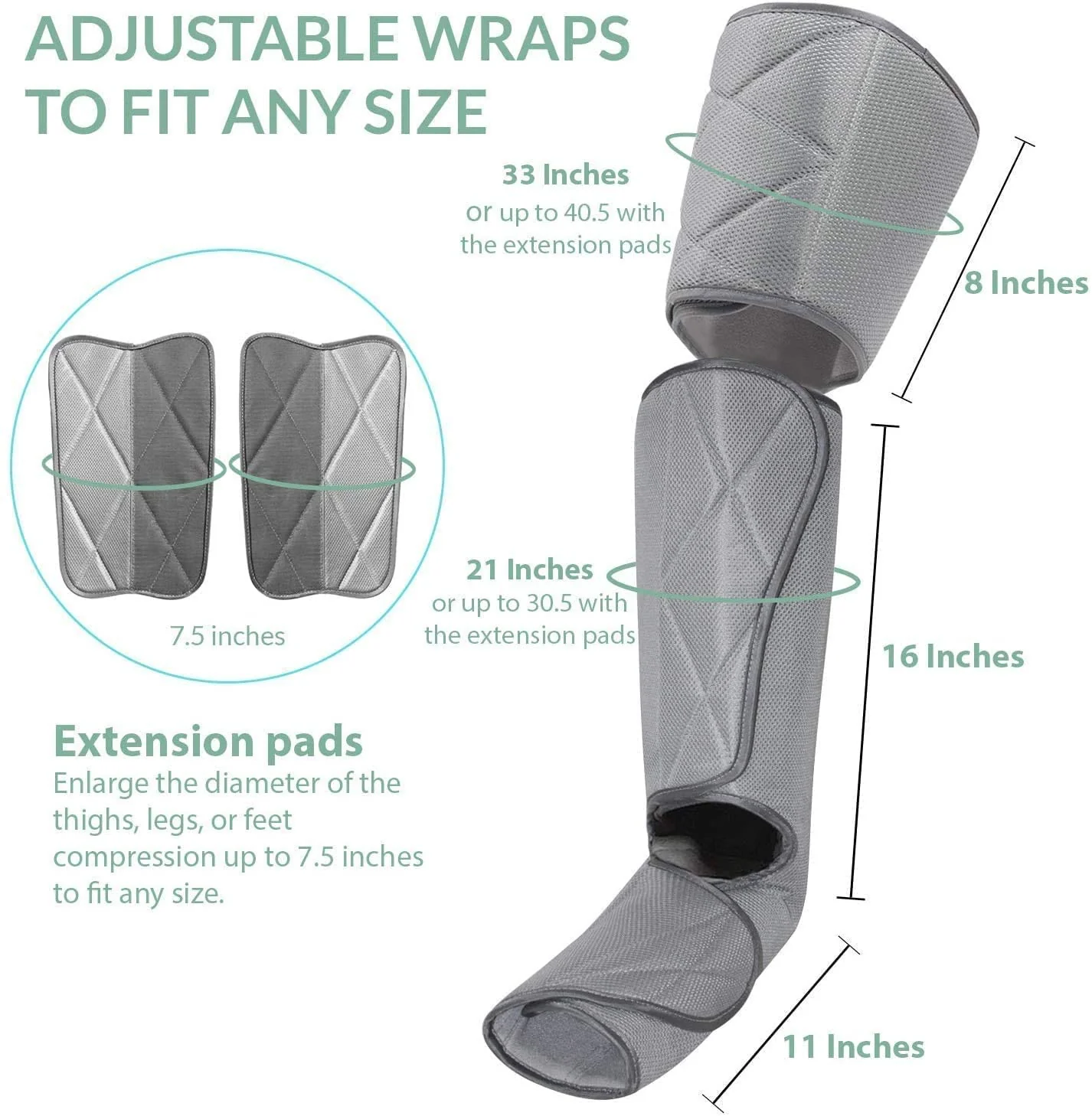 Leg Massager for Circulation - Foot and Calf Massager, Air Compression Leg Wraps Massage Boots Machine for Home Use Leg Massage - scd Machine for Calf, Thigh and Foot Massager, FSA or HSA Eligible - Image 4