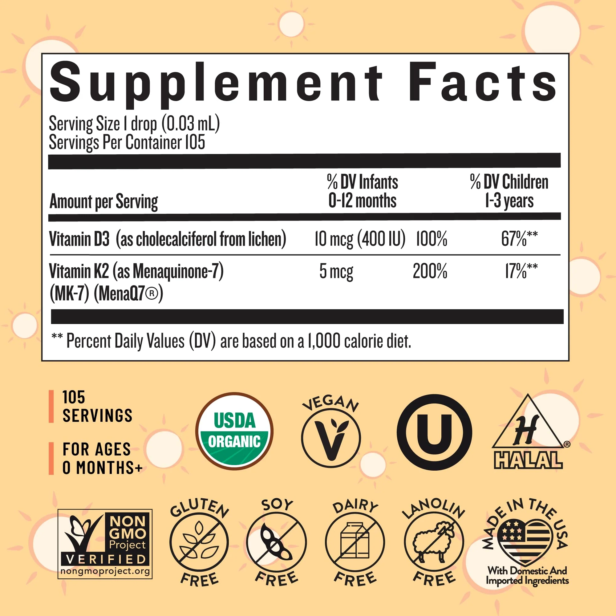 Legendairy Milk Vitamin D Drops for Infants, Organic Baby Vitamin D3 K2 Liquid 400 IU, Vegan for Newborns Toddlers & Kids, Childrens Supplement for Strong Bones & Teeth, Sugar Free, 90 Servings - Image 4