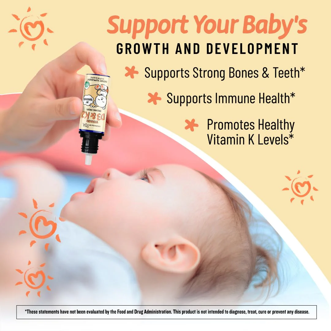 Legendairy Milk Vitamin D Drops for Infants, Organic Baby Vitamin D3 K2 Liquid 400 IU, Vegan for Newborns Toddlers & Kids, Childrens Supplement for Strong Bones & Teeth, Sugar Free, 90 Servings - Image 7