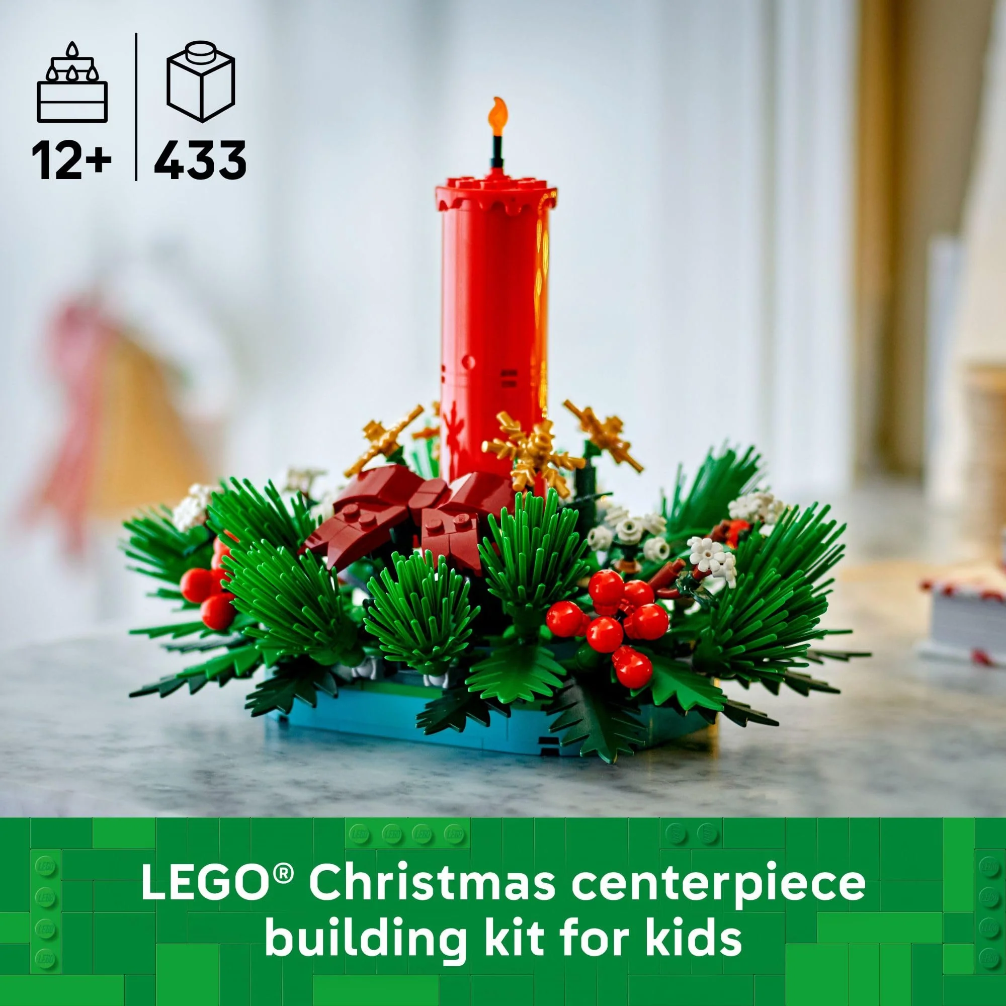 LEGO Christmas Table Decoration Building Toy for Kids - Brick-Built Holiday Centerpiece & Festive Room Decor - Christmas Craft for Girls & Boys, Ages 12+ - Gift Idea for Families - 40743 - Image 6