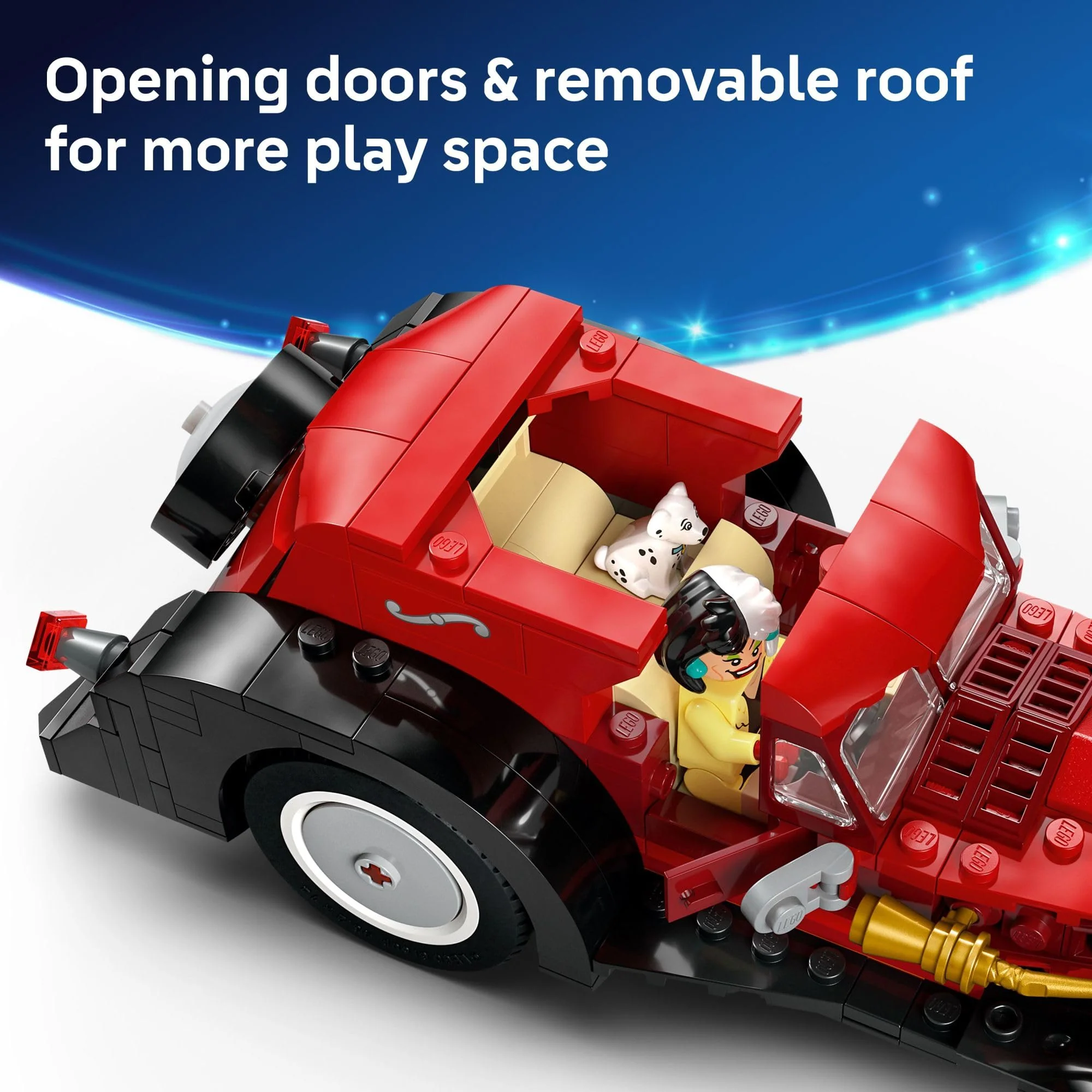 LEGO Disney Cruella De Vil’s Car Building Toy - 101 Dalmations Pretend Play Vehicle Building Set for Girls & Boys, Ages 9+ - Gift for Christmas - 43277 - Image 4