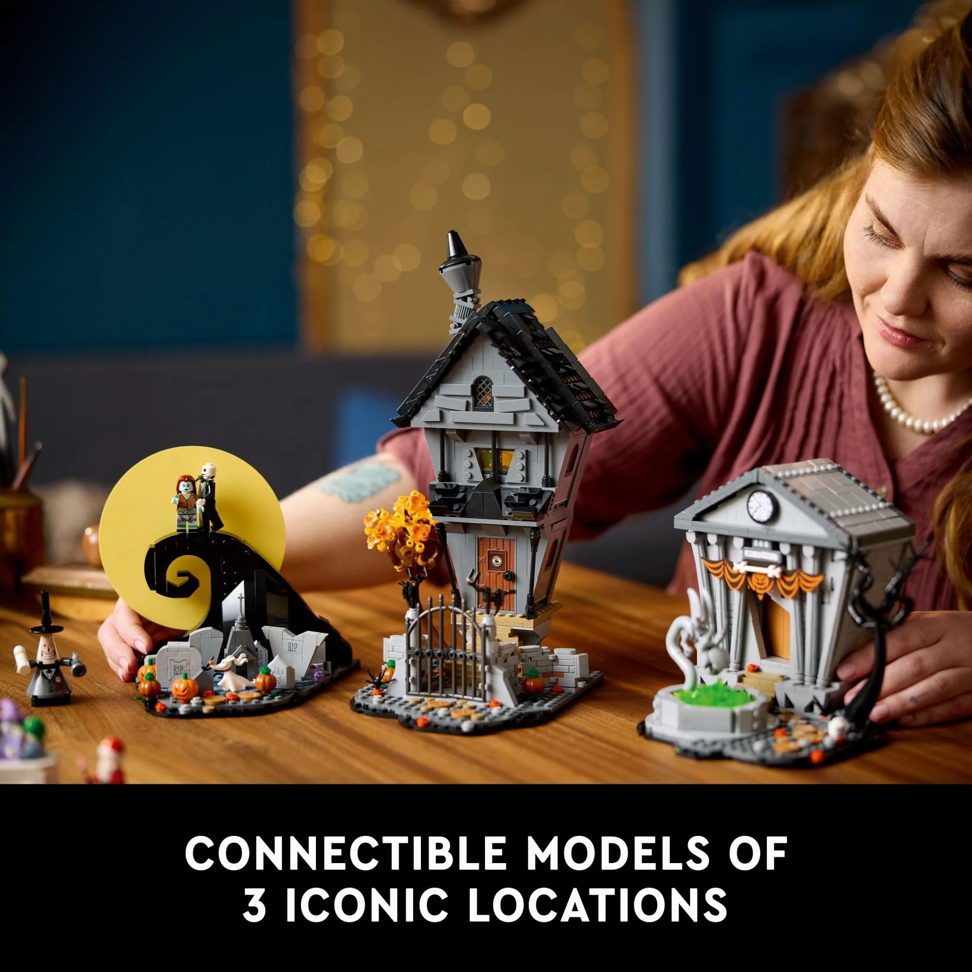 LEGO Disney Tim Burton's The Nightmare Before Christmas Decor - Building Set for Adults for Display, Ages 18+ - Collectible DIY Craft for Fans of Iconic Movie with Minifigures Included - 21351 - Image 5