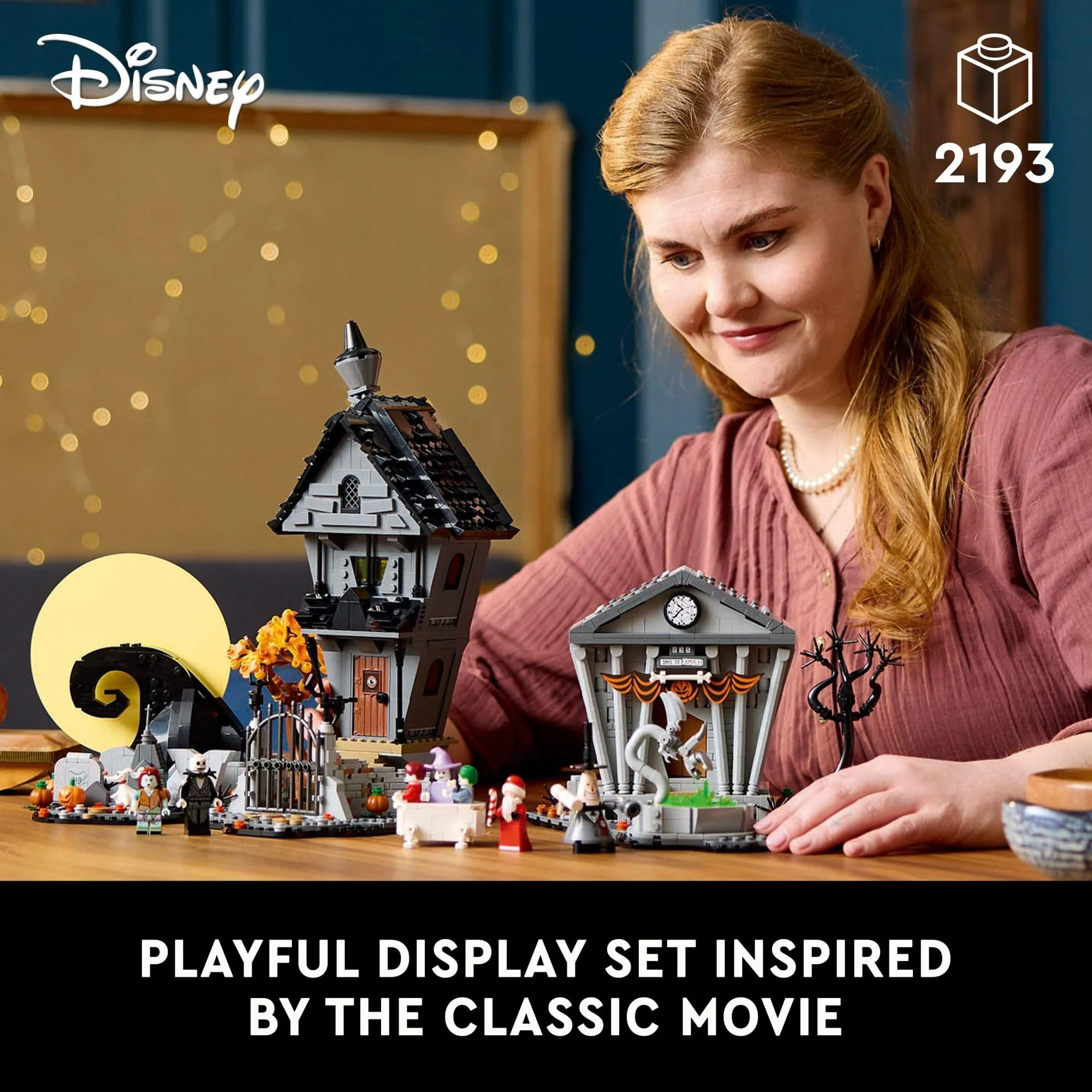 LEGO Disney Tim Burton's The Nightmare Before Christmas Decor - Building Set for Adults for Display, Ages 18+ - Collectible DIY Craft for Fans of Iconic Movie with Minifigures Included - 21351 - Image 6
