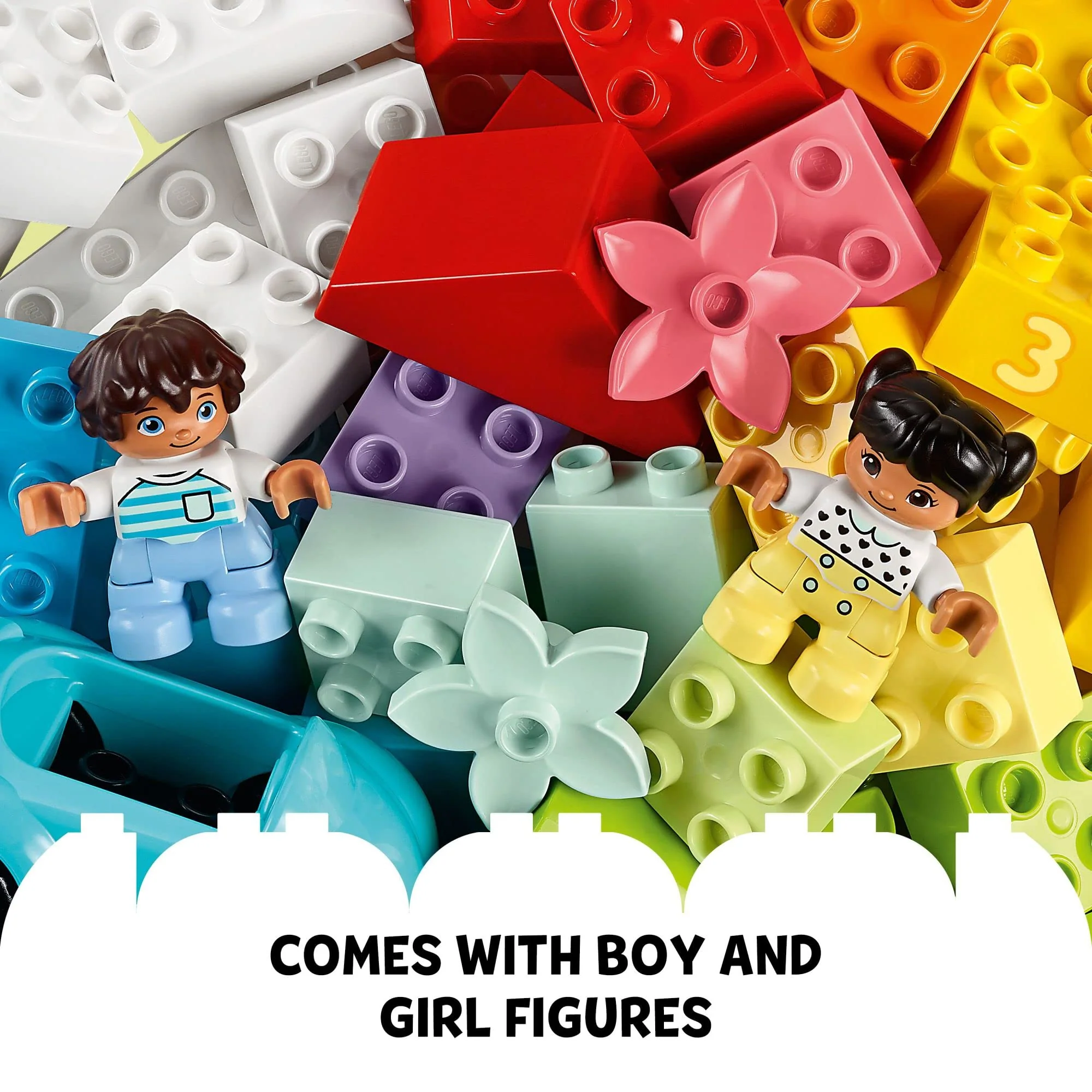LEGO DUPLO Classic Brick Box Building Blocks - Stacking Toys for Toddlers, Ages 1.5+ Years - Learning & Educational Toys for Preschool - Develop Fine Motor Skills - Gift for Christmas - 10913 - Image 3