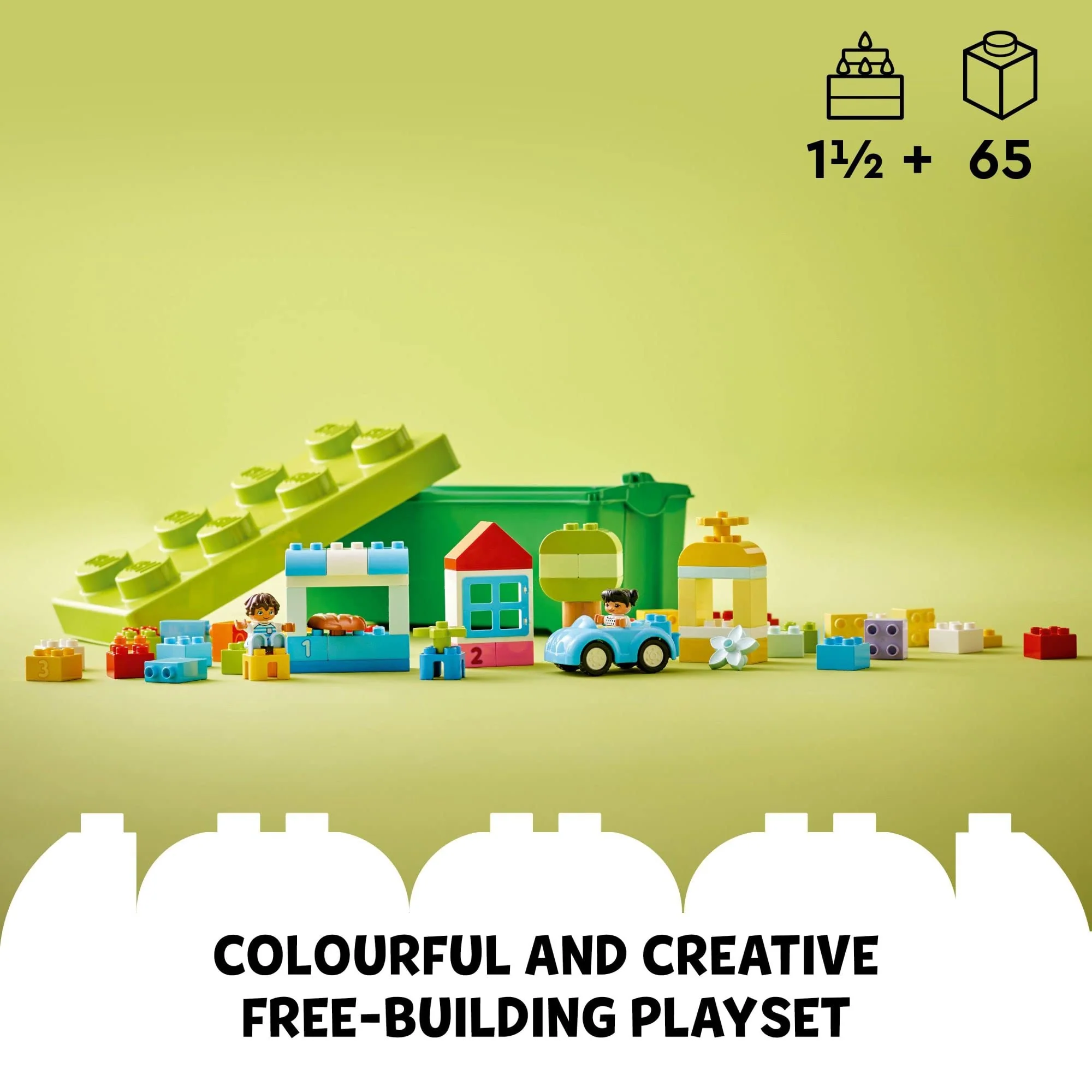 LEGO DUPLO Classic Brick Box Building Blocks - Stacking Toys for Toddlers, Ages 1.5+ Years - Learning & Educational Toys for Preschool - Develop Fine Motor Skills - Gift for Christmas - 10913 - Image 8